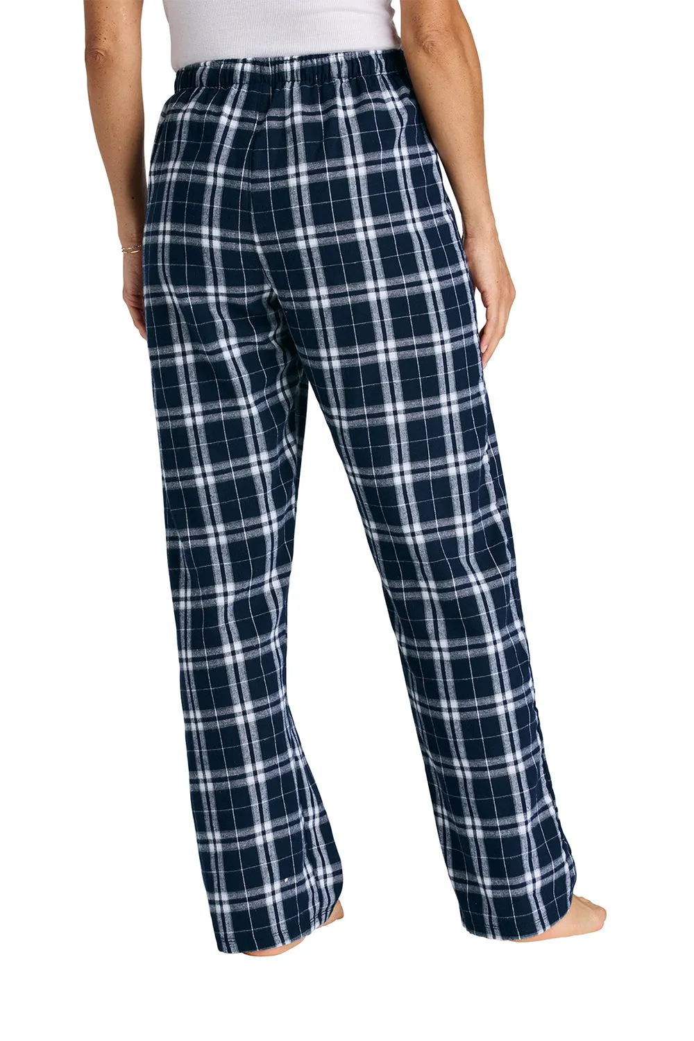 District Womens Flannel Plaid Lounge Pants - True Navy Blue