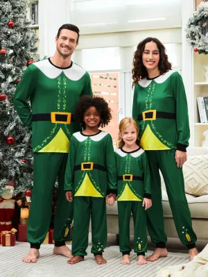 Elf Theme Christmas Cosplay Family Matching Pajama Set