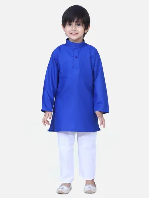 Ethnic Wear Cotton Kurta Pyjama For Boys - Blue