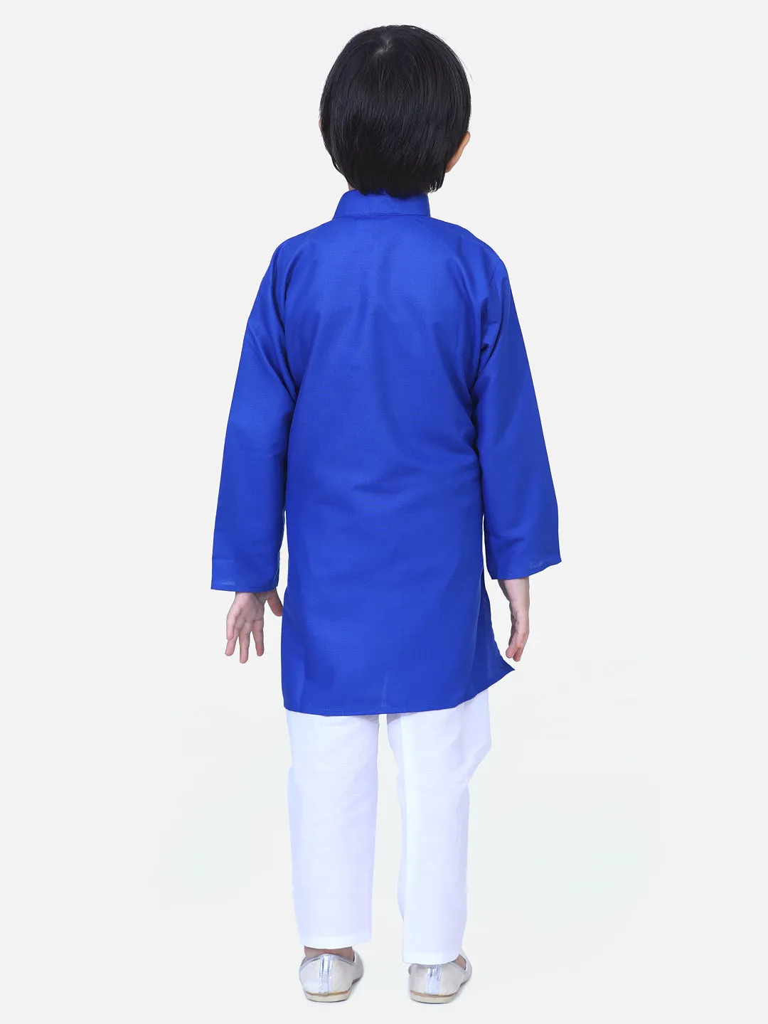 Ethnic Wear Cotton Kurta Pyjama For Boys - Blue