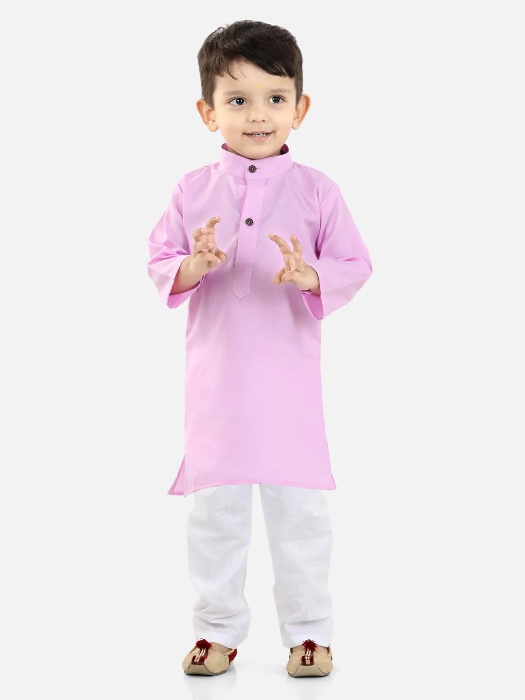 Ethnic Wear Cotton Kurta Pyjama For Boys - Lilac