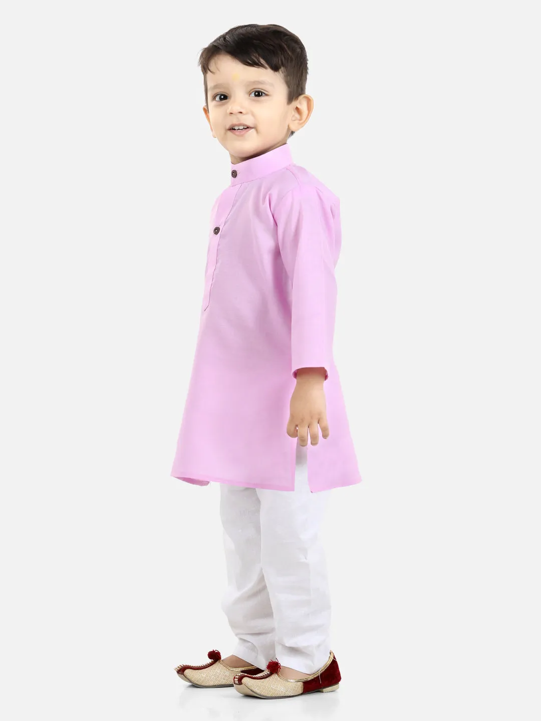 Ethnic Wear Cotton Kurta Pyjama For Boys - Lilac