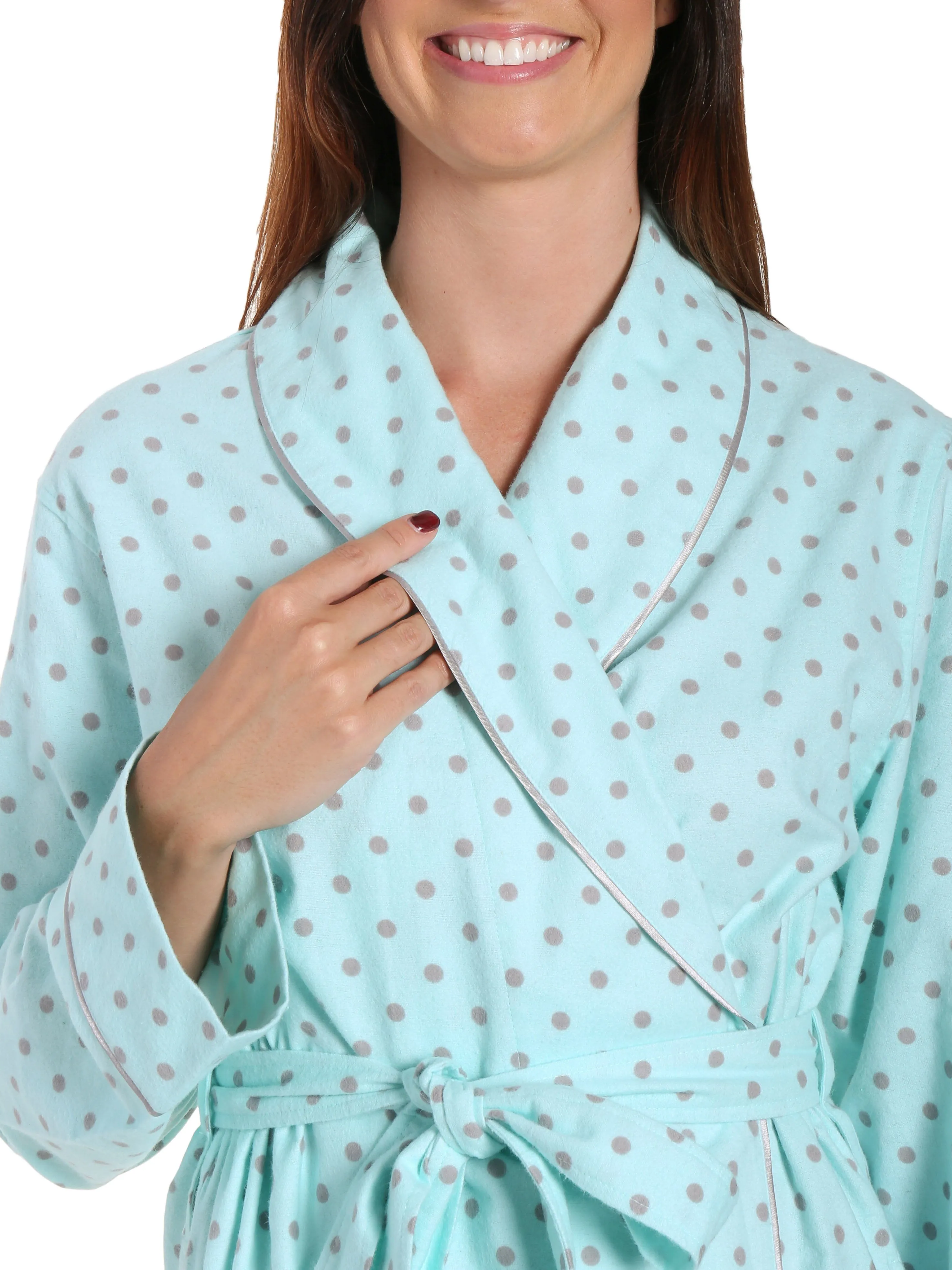 Gift Packaged Women's 100% Premium Cotton Flannel Robe