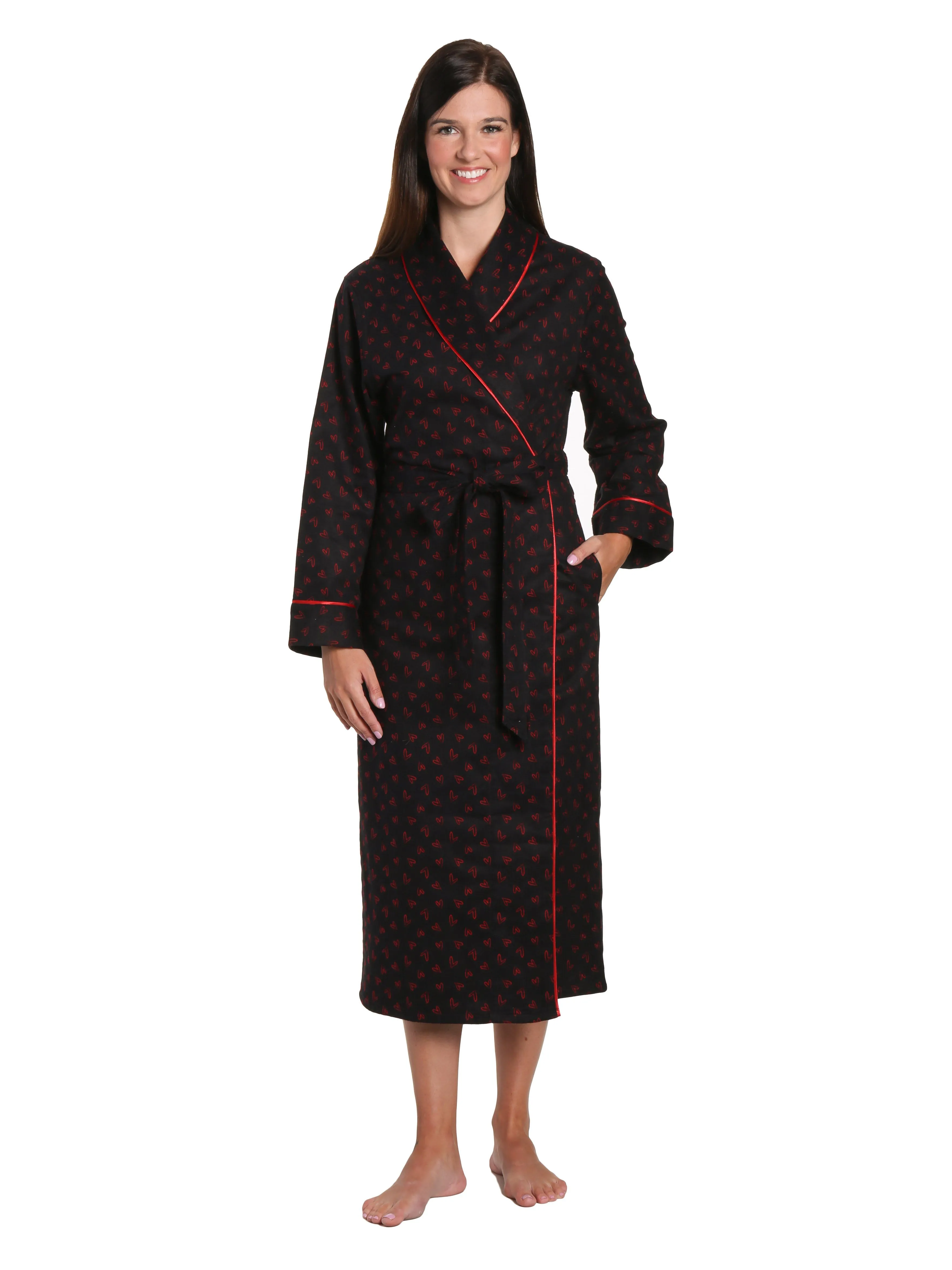 Gift Packaged Women's 100% Premium Cotton Flannel Robe