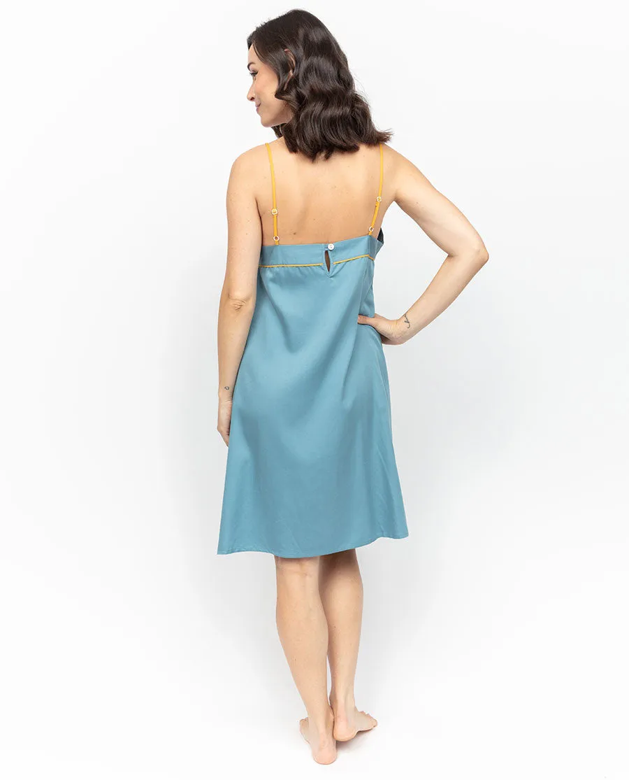 Greenwich Cerulean Blue Short Nightdress