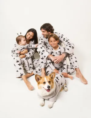 Grey Birds Matching Family Pajama Set