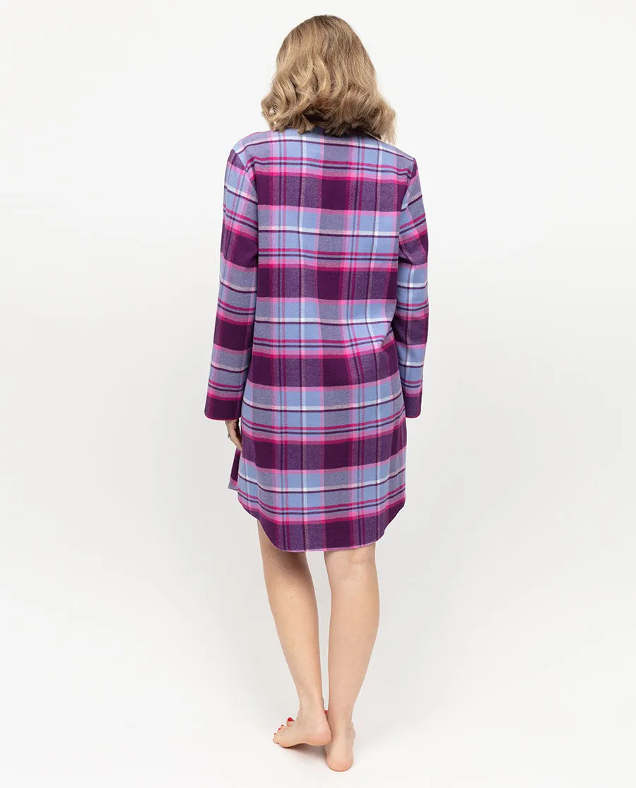 Hazel Womens Brushed Check Nightshirt