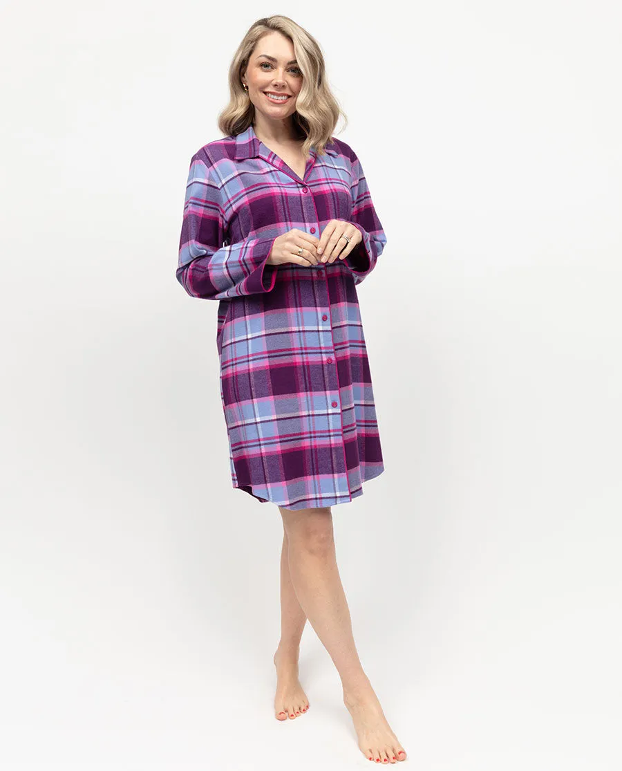 Hazel Womens Brushed Check Nightshirt