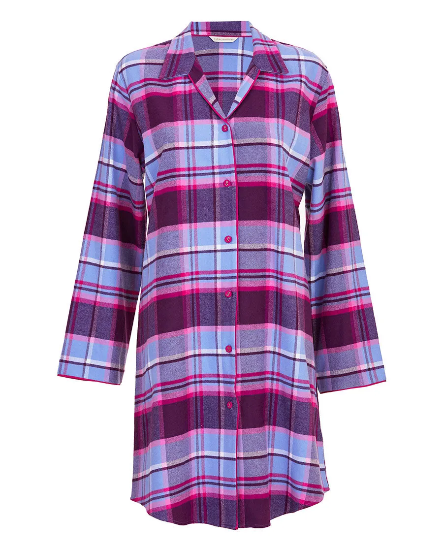 Hazel Womens Brushed Check Nightshirt