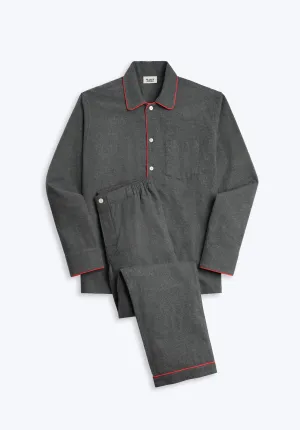 Henry Pajama Set in Charcoal Grey Flannel