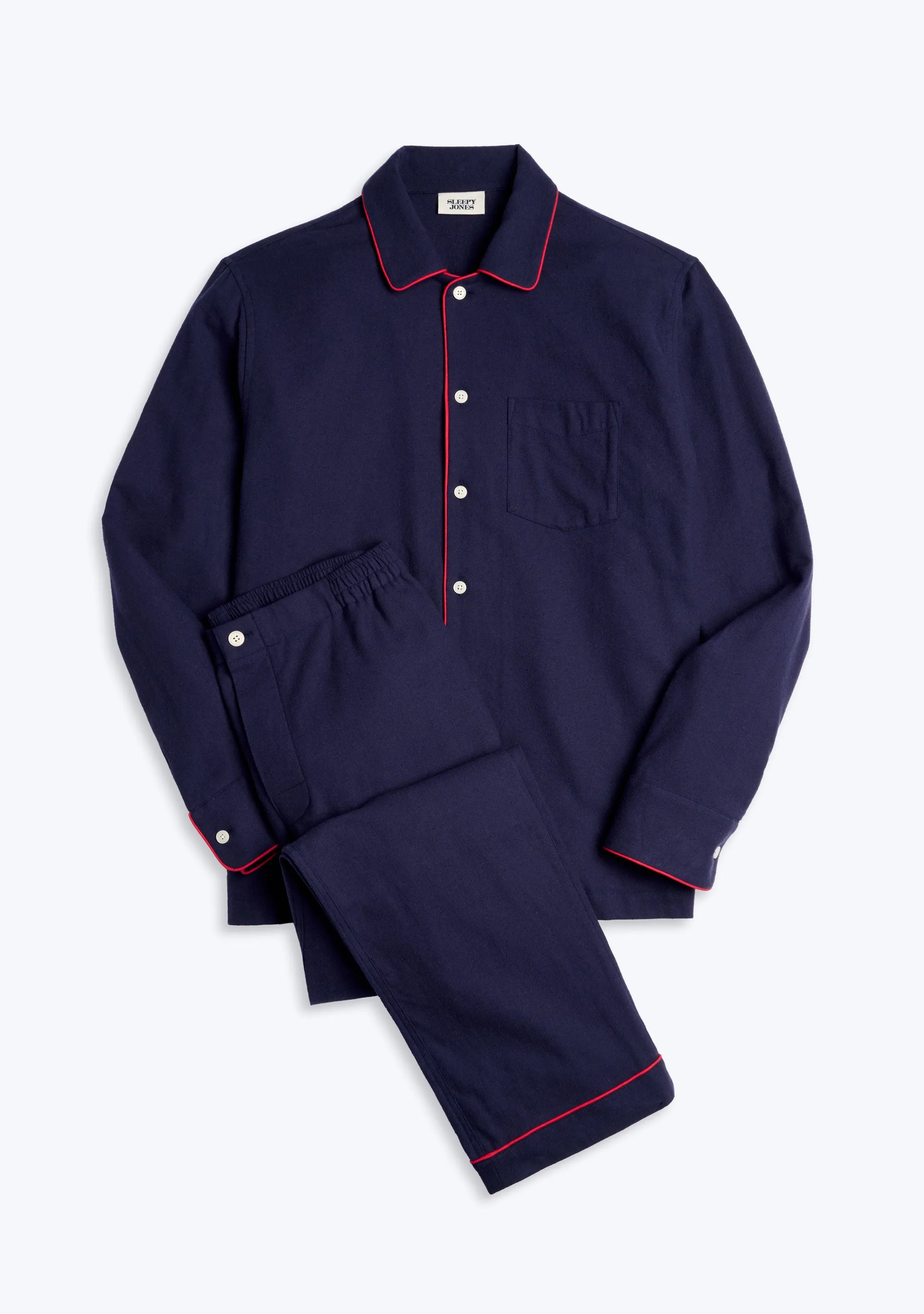 Henry Pajama Set in Navy Flannel