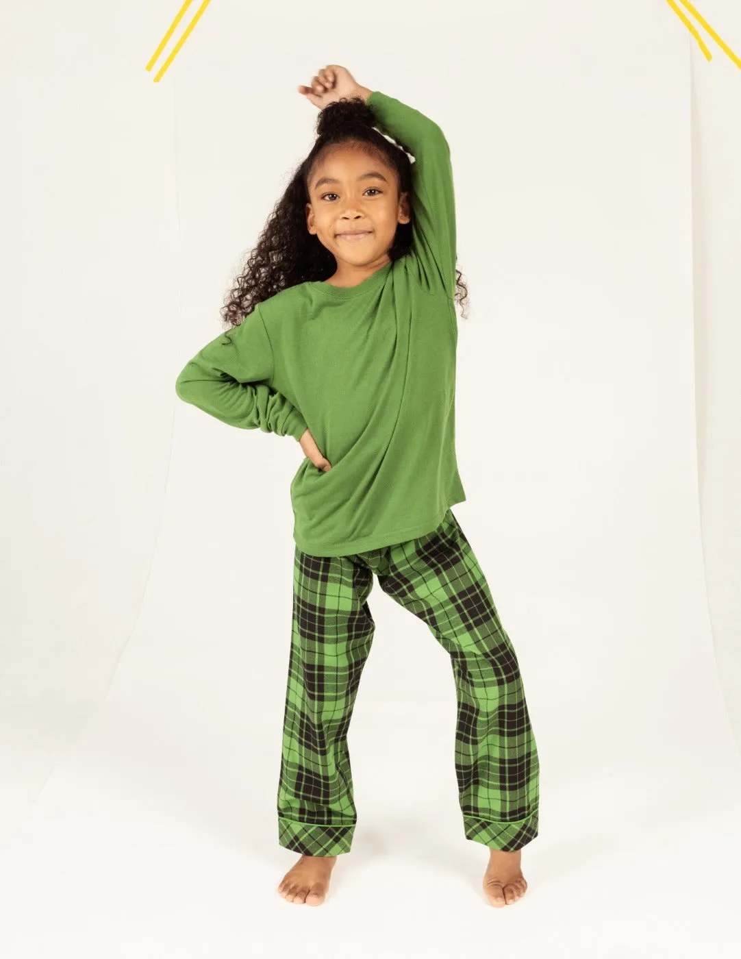 Kids Flannel Print Pajama Sets