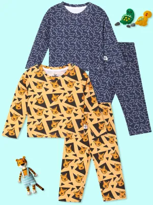 Kids Pajama Set Combo of 2-Tiger Tales & Dinos Rule