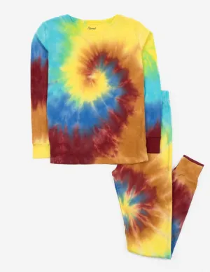 Kid's Swirl Tie Dye Cotton Pajamas