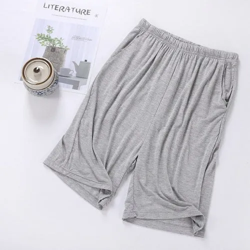 Large Size Modal Mens Sleep Pants Casual Drawstring Short Pants