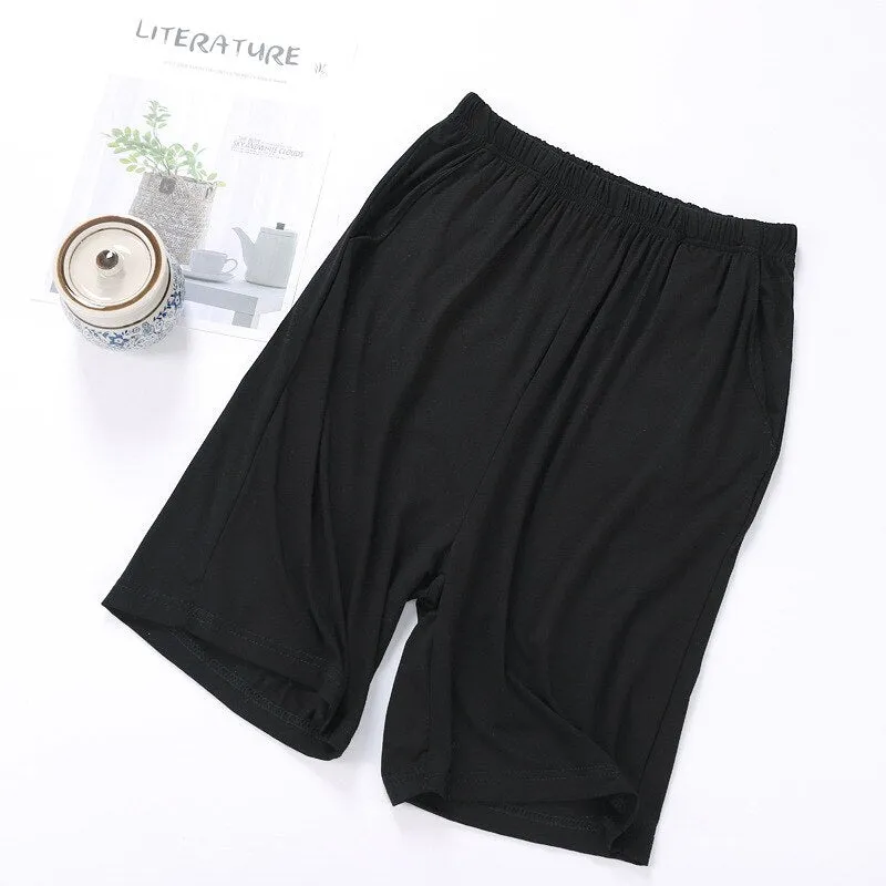 Large Size Modal Mens Sleep Pants Casual Drawstring Short Pants