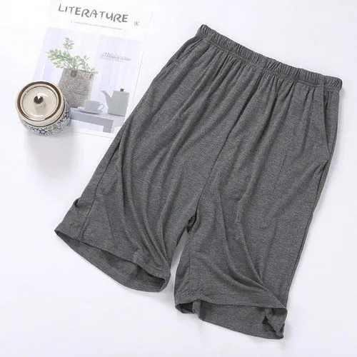 Large Size Modal Mens Sleep Pants Casual Drawstring Short Pants