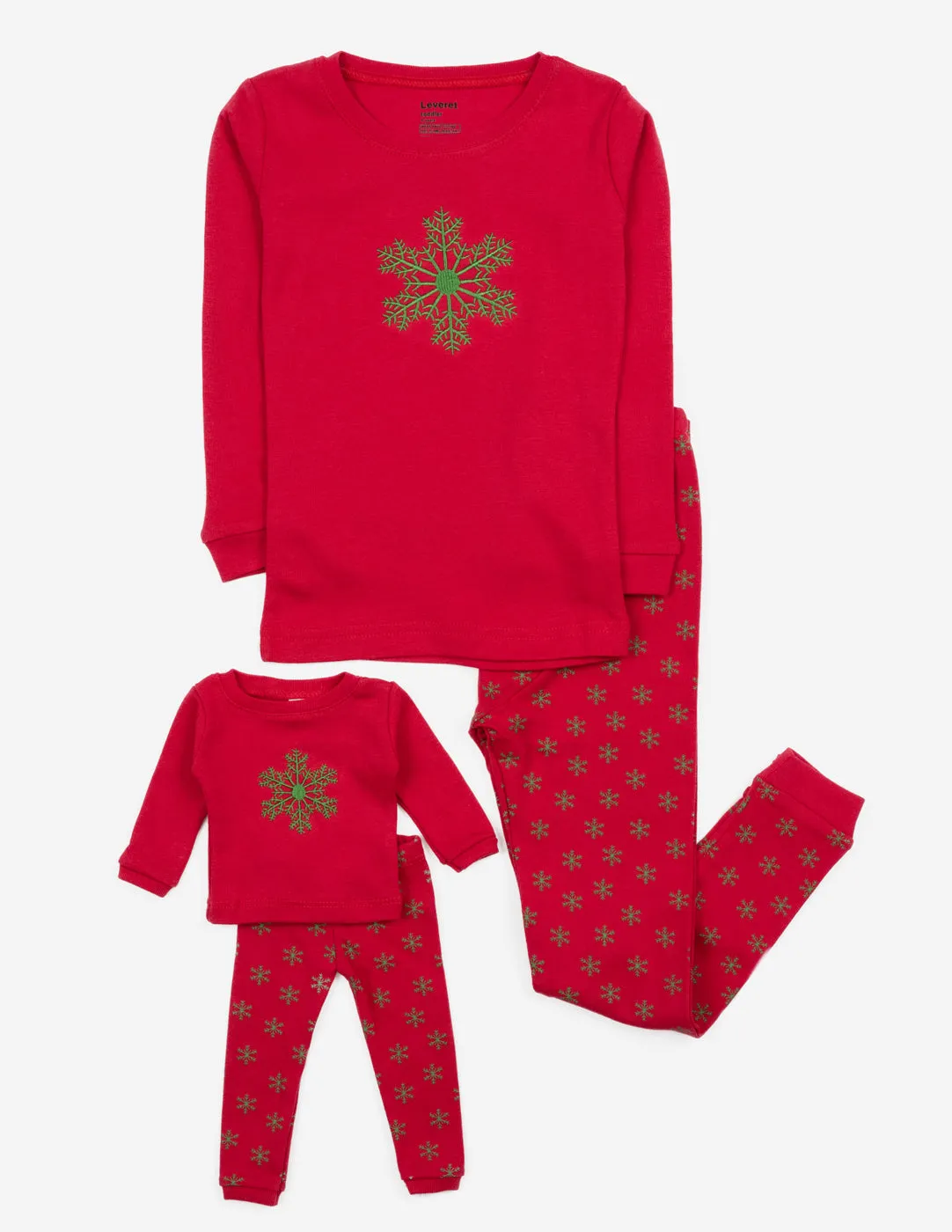 Matching Girl & Doll Cotton Snowflake Pajamas