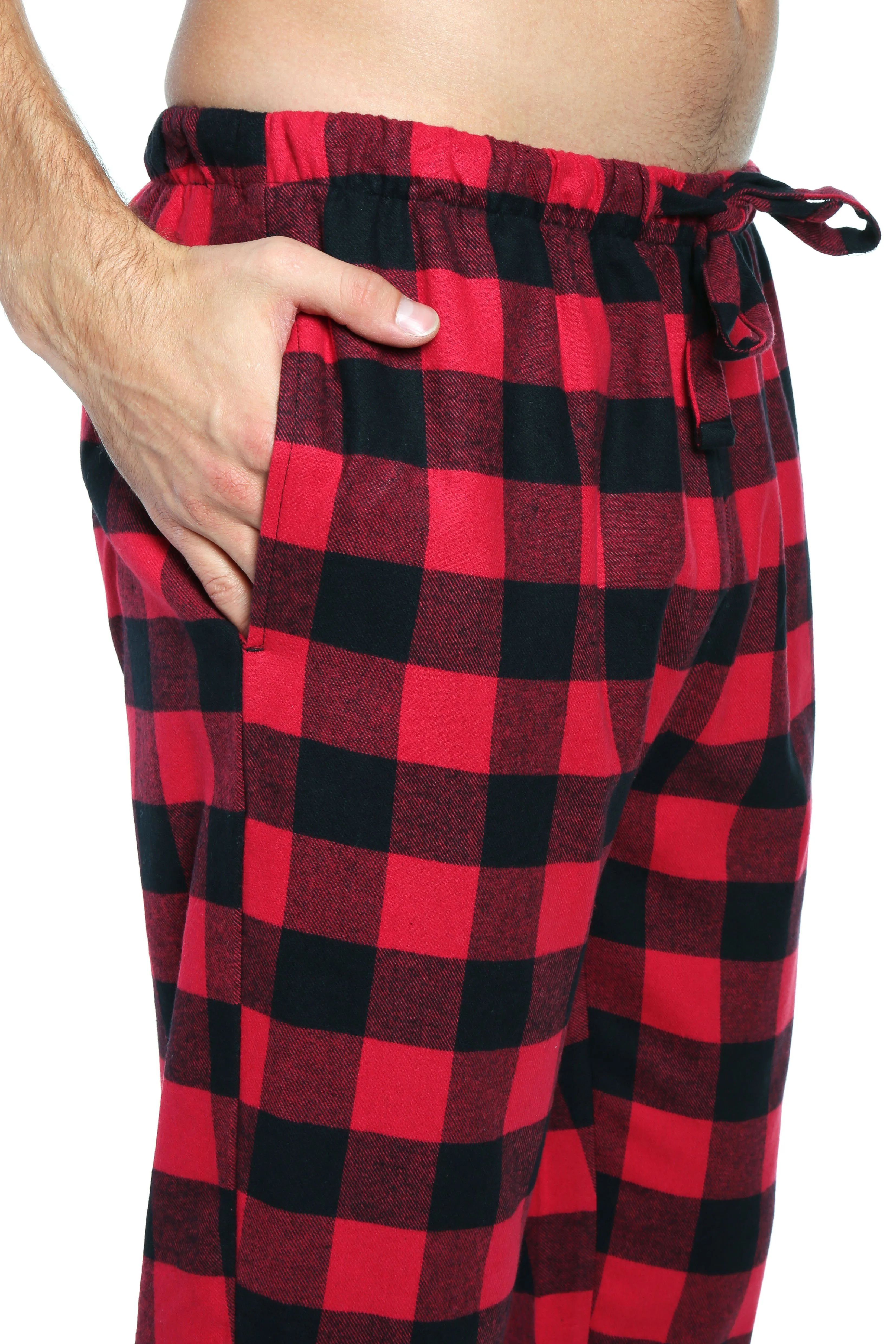 Mens 100% Cotton Flannel Jogger Lounge Pants