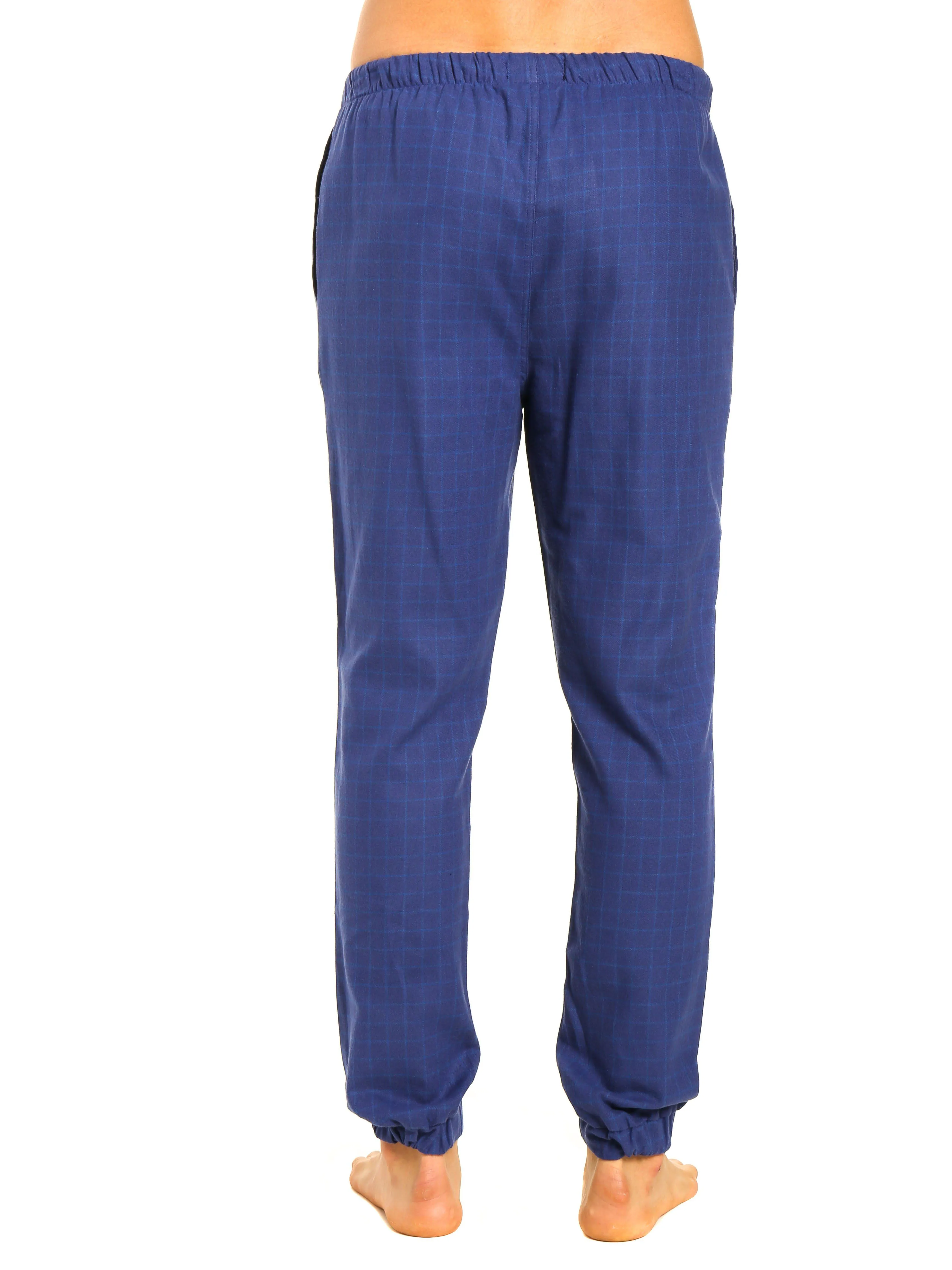 Mens 100% Cotton Flannel Jogger Lounge Pants