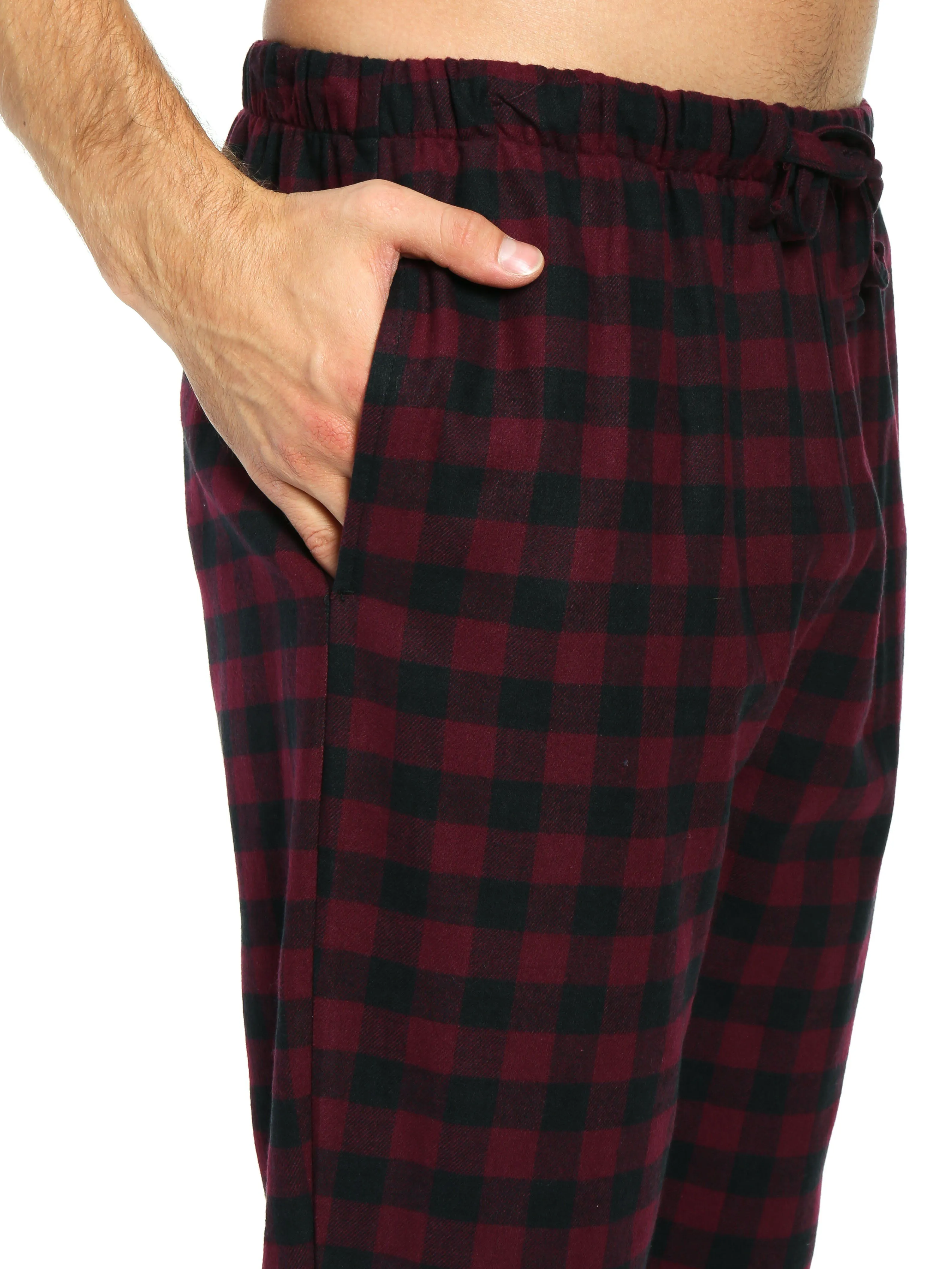 Mens 100% Cotton Flannel Jogger Lounge Pants