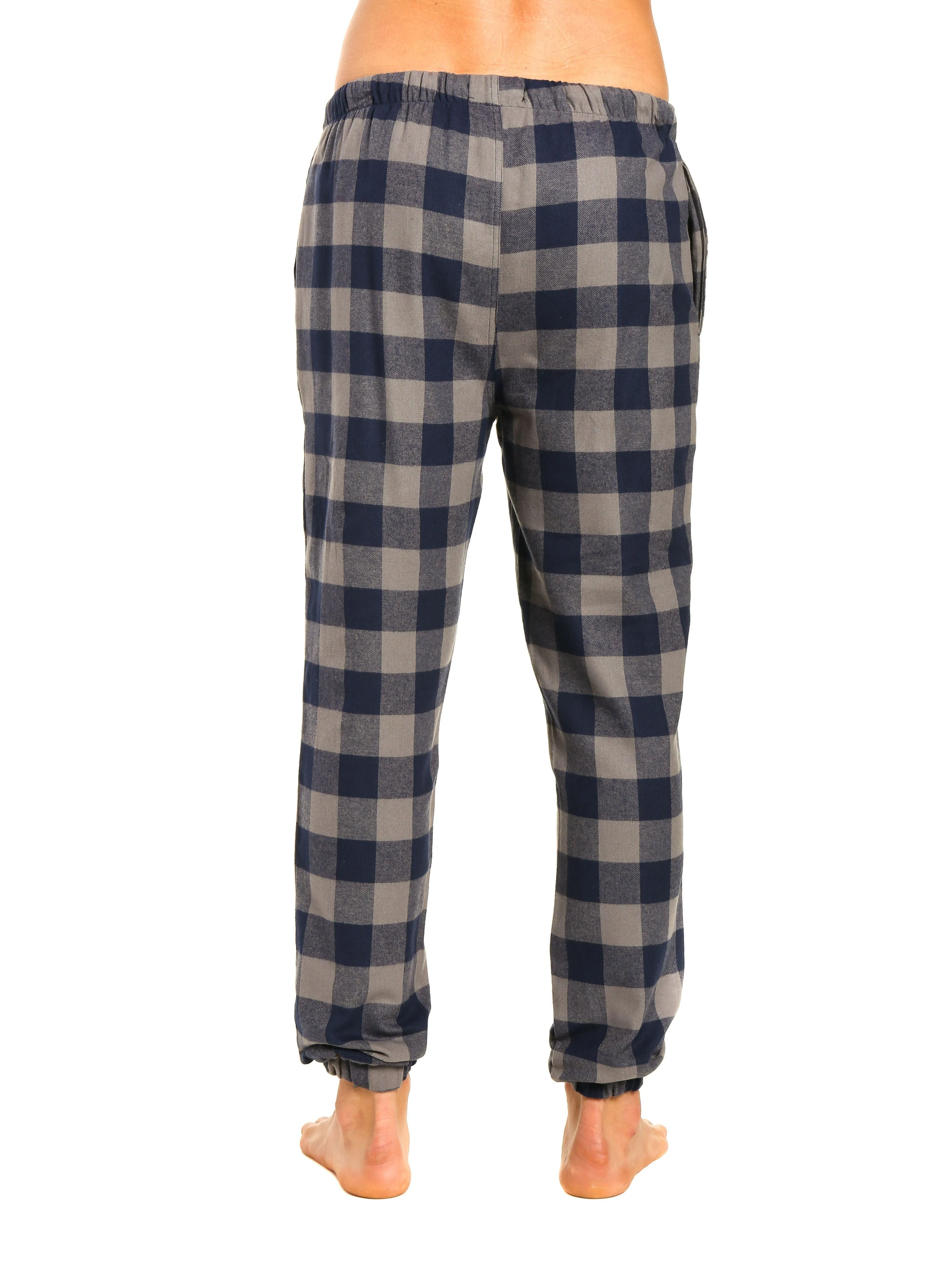 Mens 100% Cotton Flannel Jogger Lounge Pants