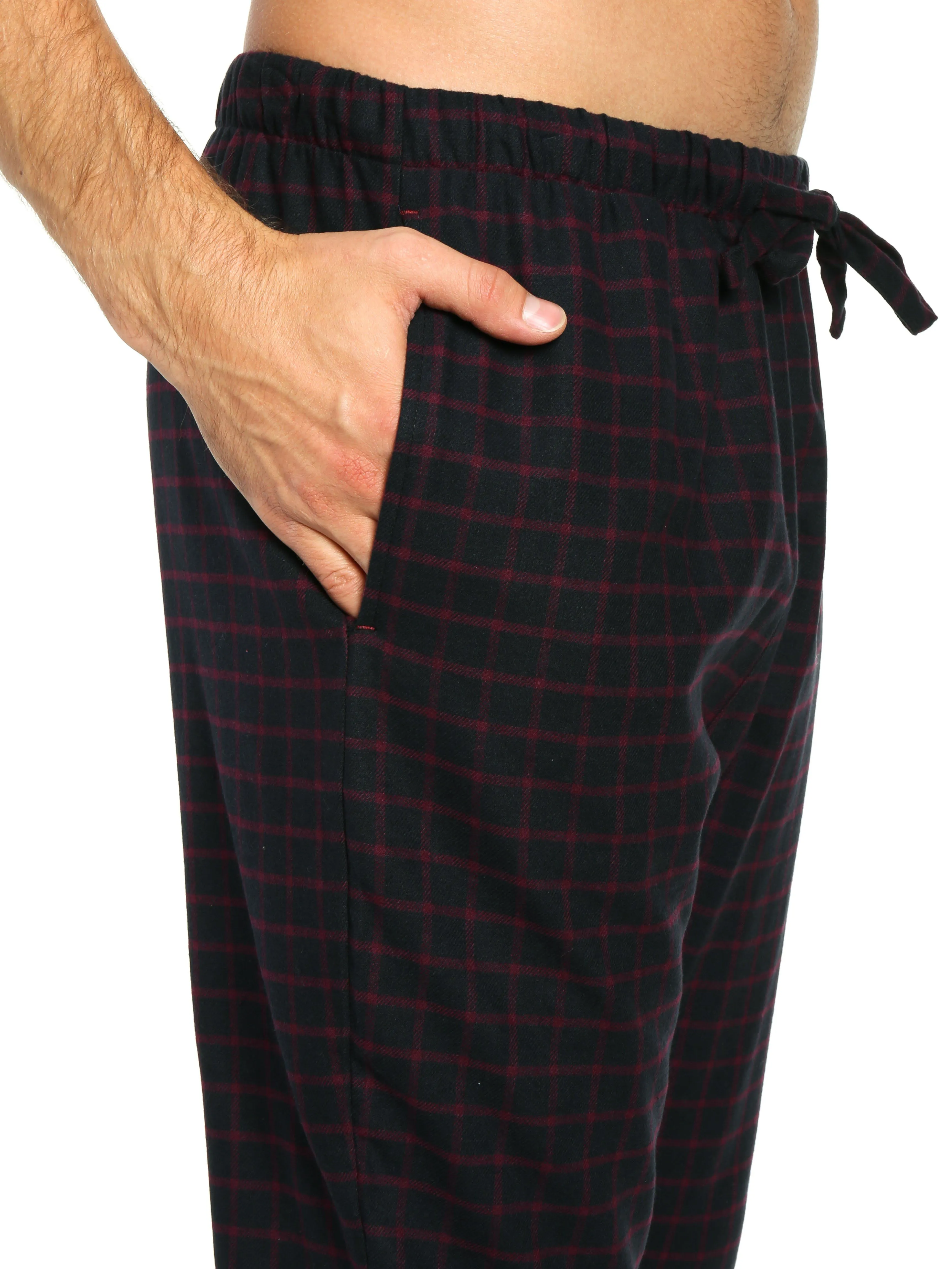 Mens 100% Cotton Flannel Jogger Lounge Pants