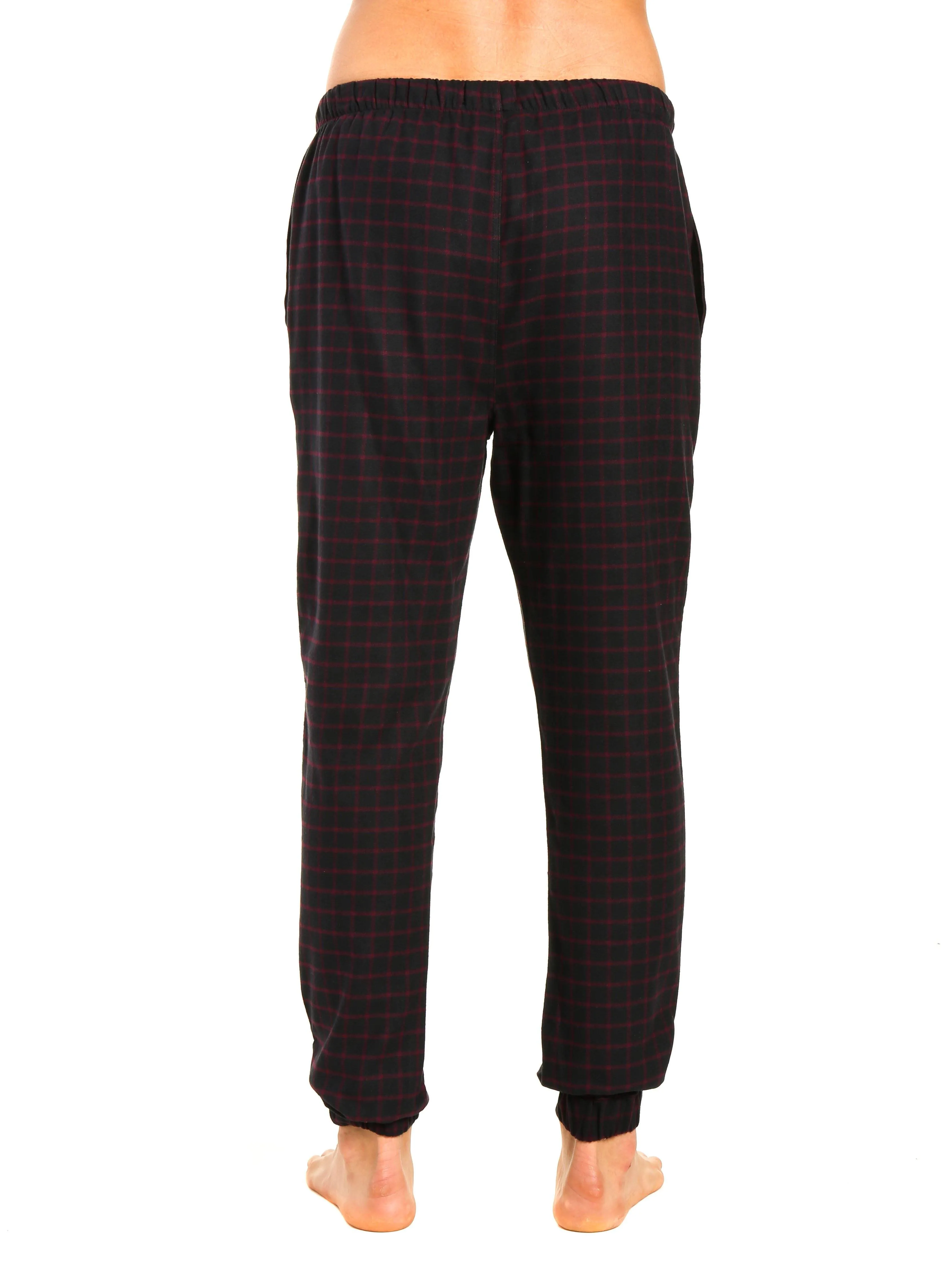 Mens 100% Cotton Flannel Jogger Lounge Pants