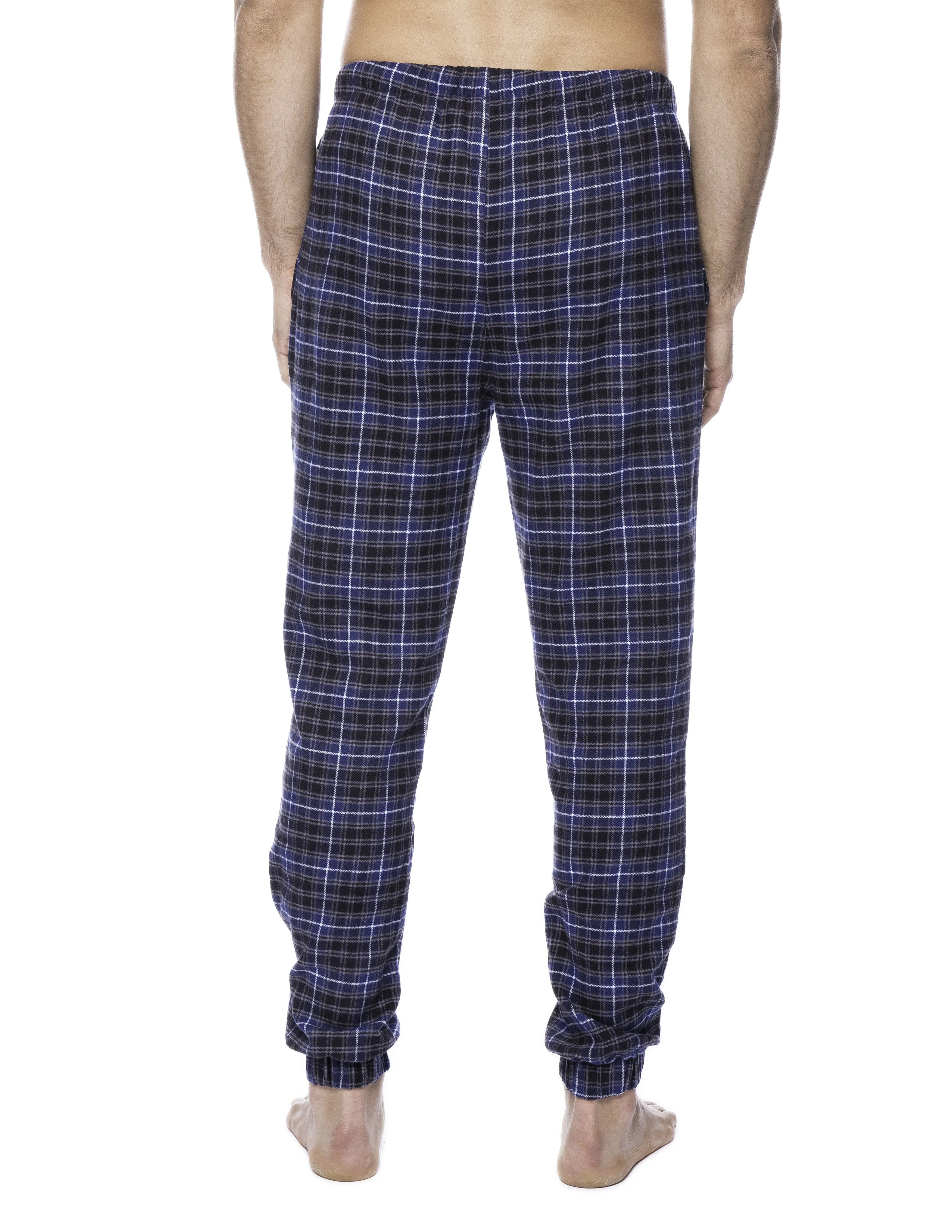 Mens 100% Cotton Flannel Jogger Lounge Pants