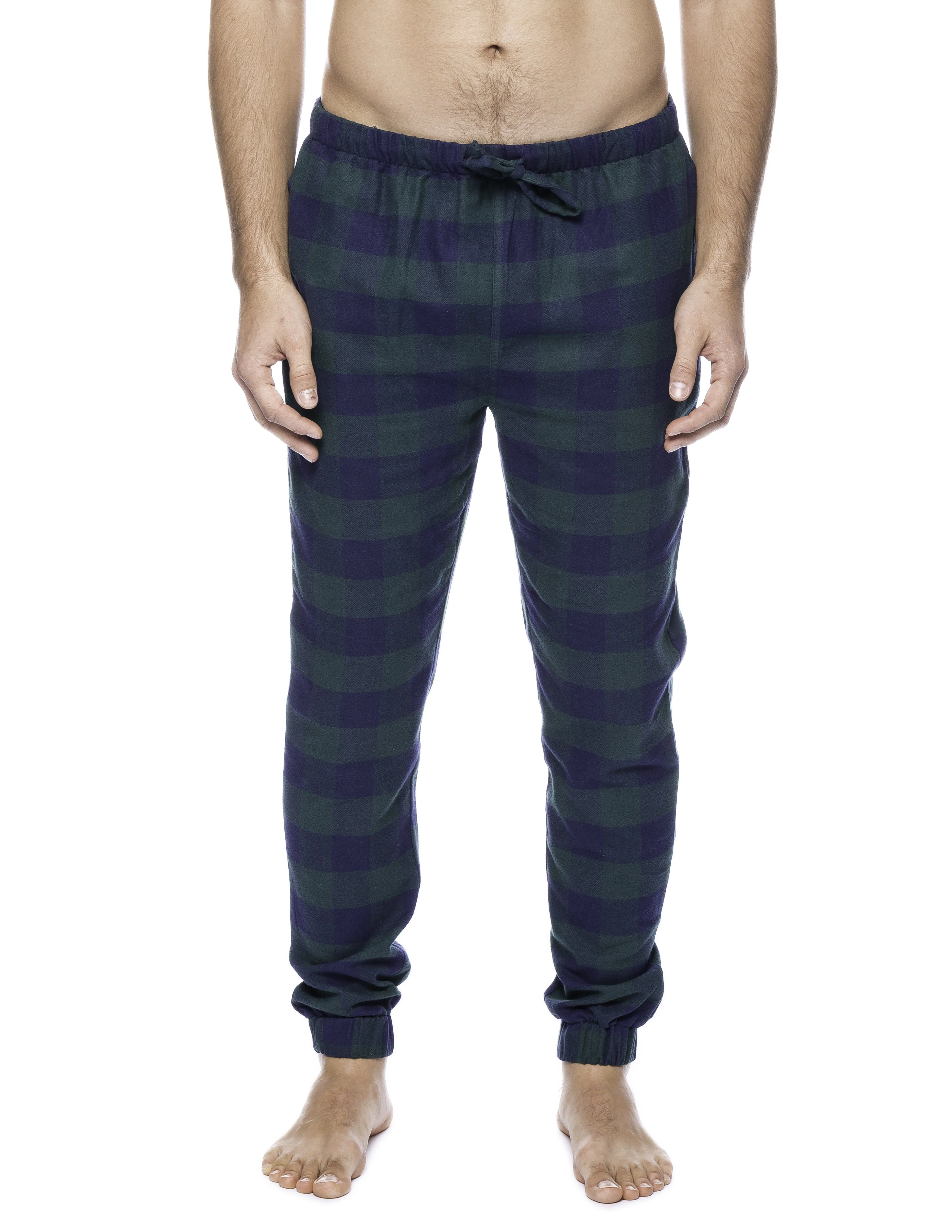 Mens 100% Cotton Flannel Jogger Lounge Pants