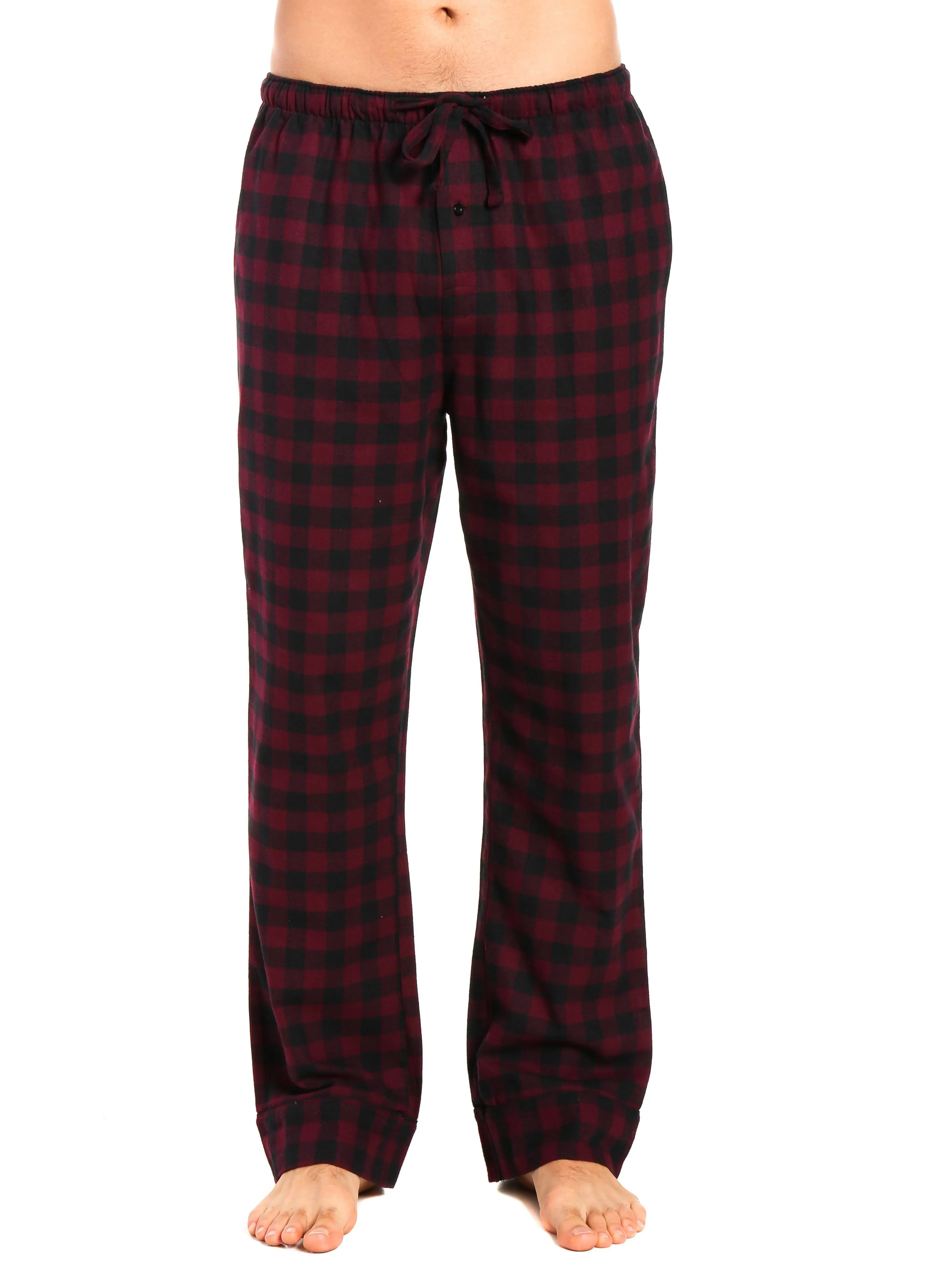 Men's 100% Cotton Flannel Lounge Pants - 2 Pack