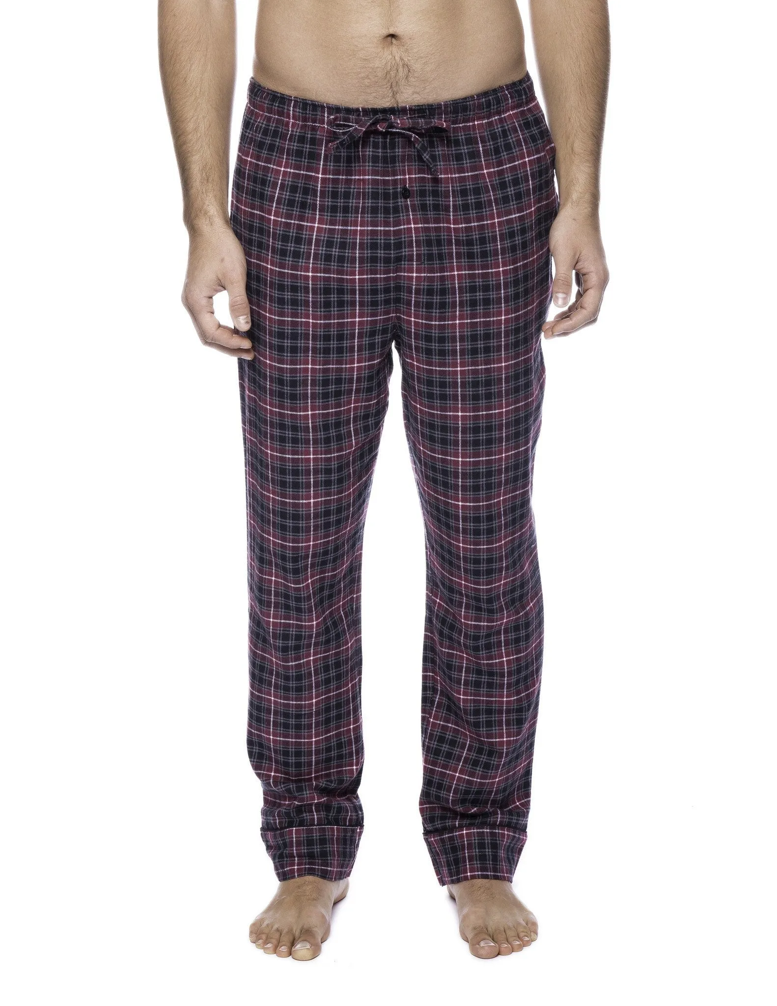 Men's 100% Cotton Flannel Lounge Pants - 2 Pack