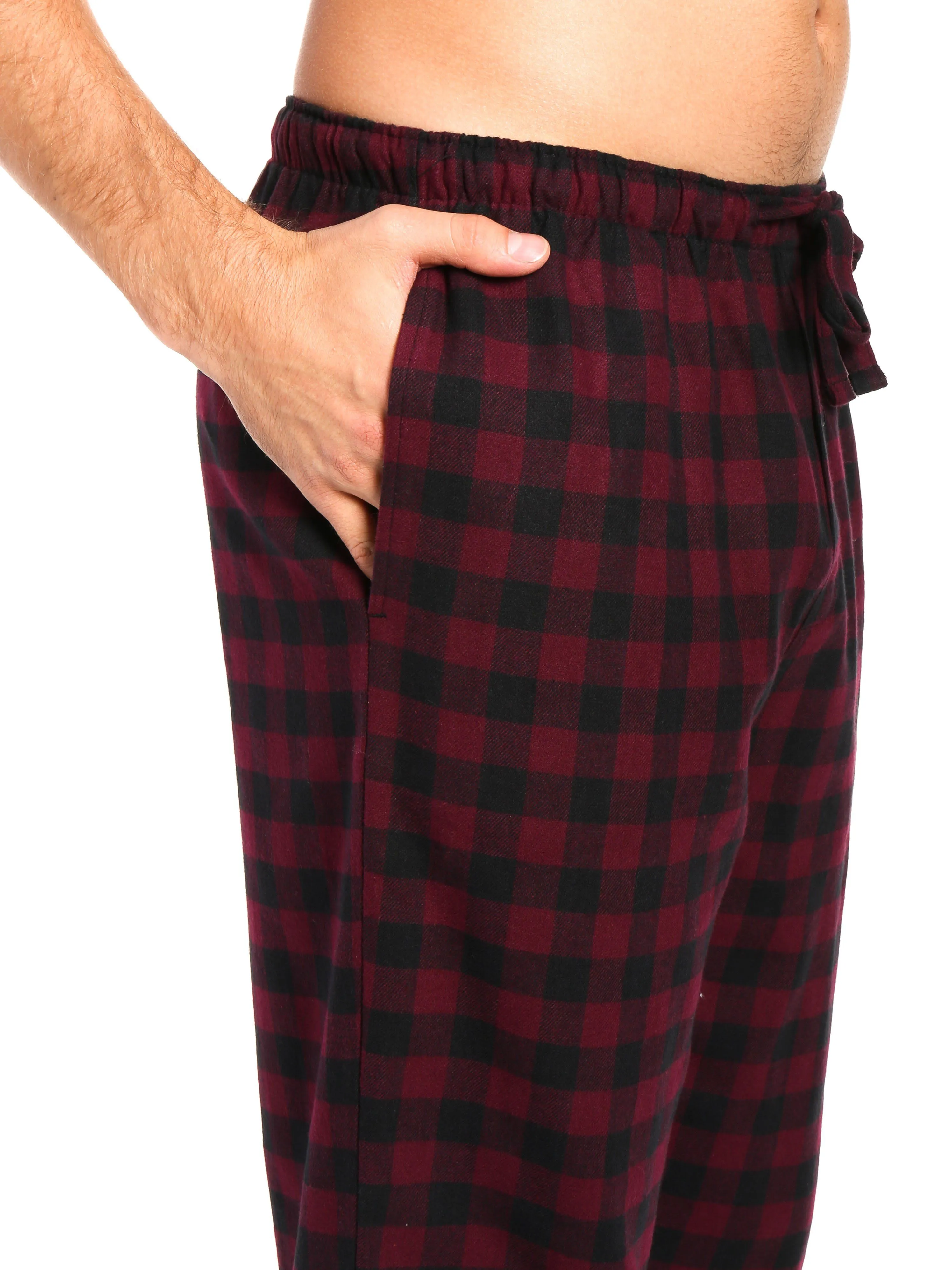 Men's 100% Cotton Flannel Lounge Pants - 2 Pack