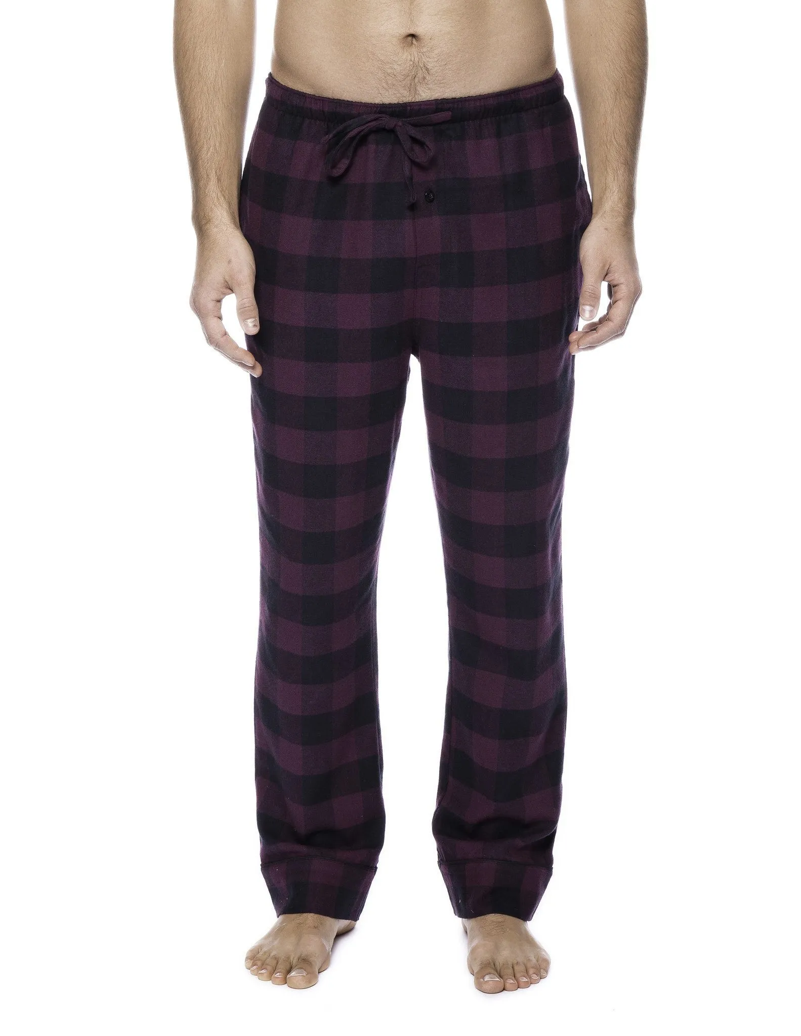 Men's 100% Cotton Flannel Lounge Pants - 2 Pack