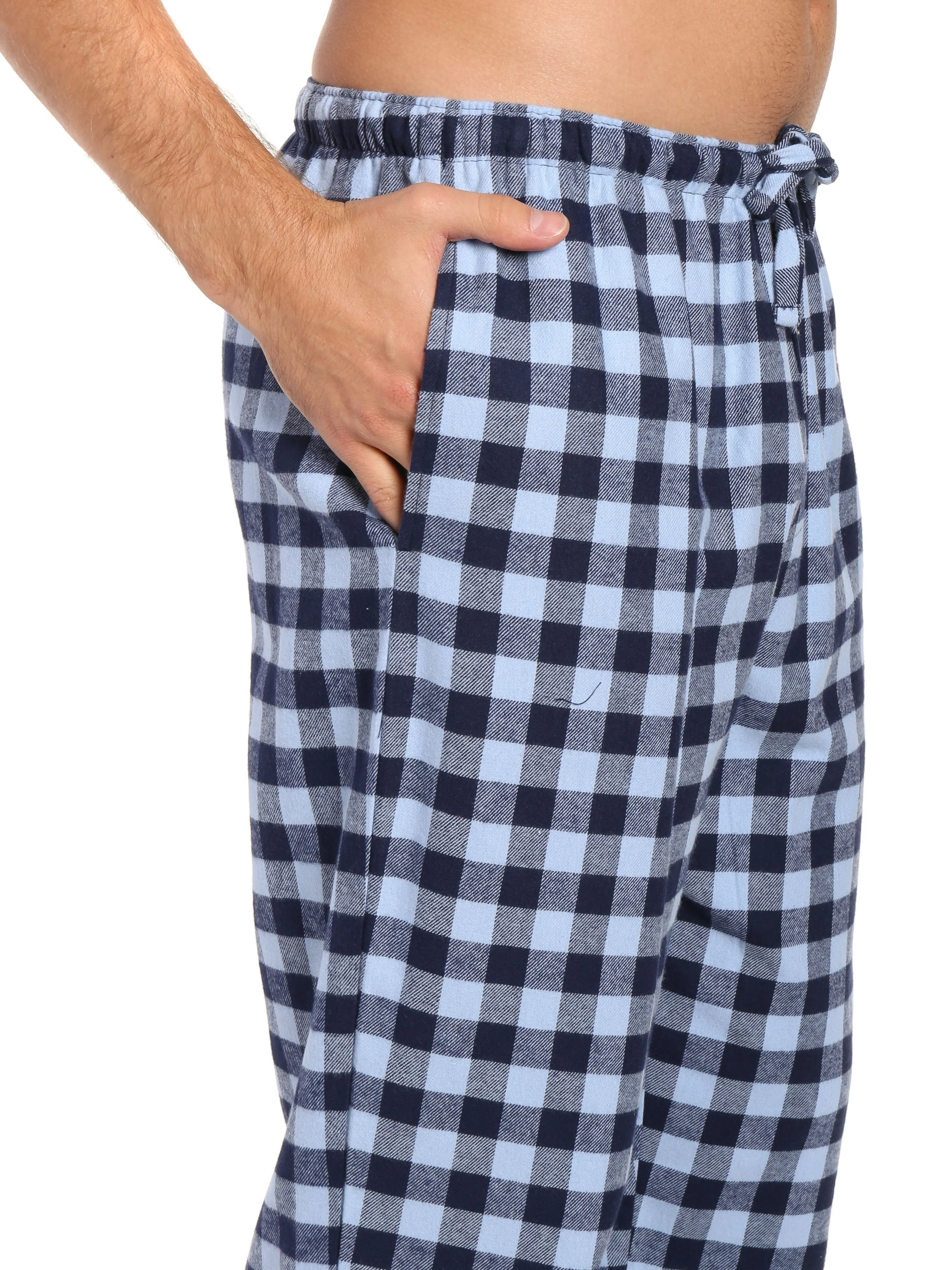 Men's 100% Cotton Flannel Lounge Pants - 2 Pack