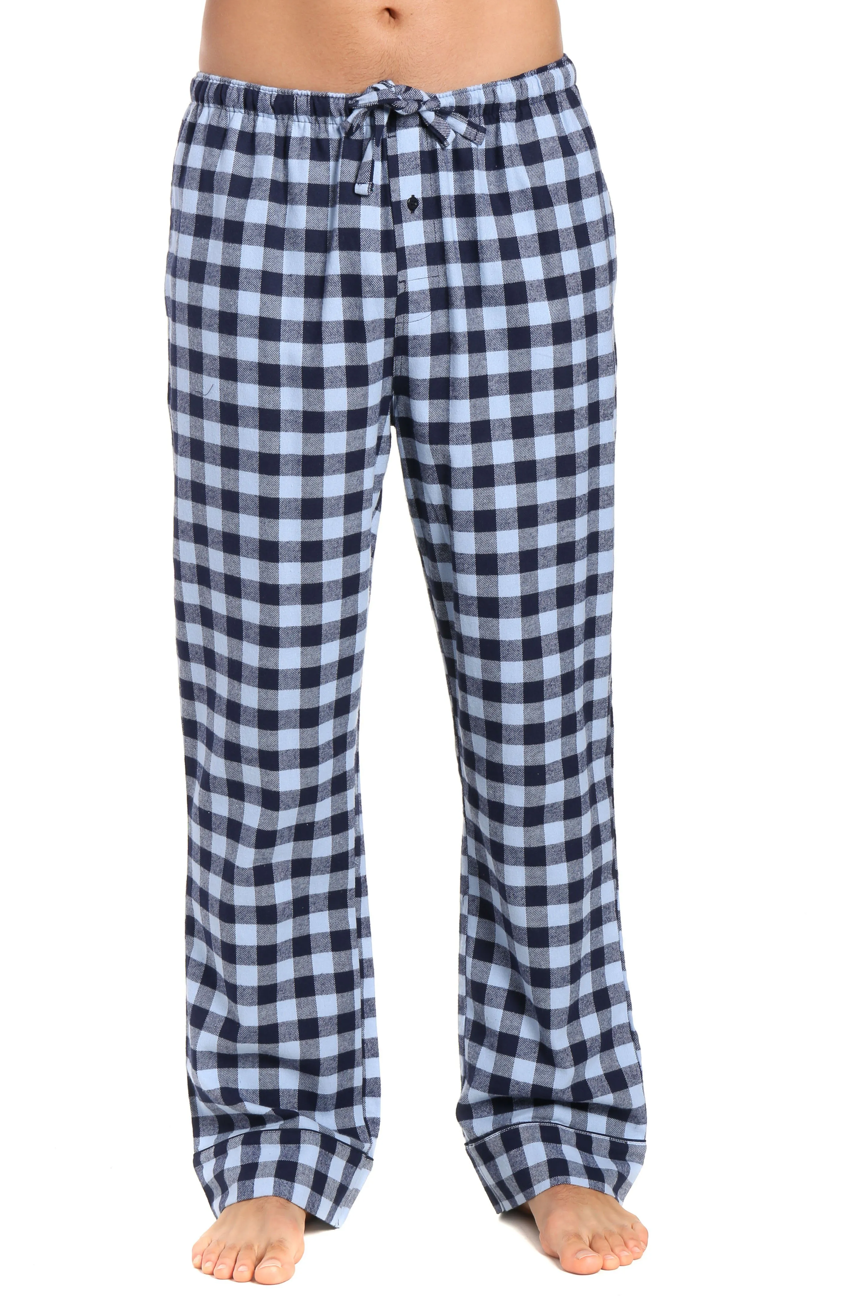 Men's 100% Cotton Flannel Lounge Pants - 2 Pack