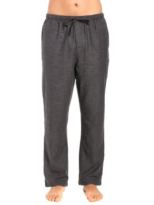 Men's 100% Cotton Flannel Lounge Pants - Herringbone Charcoal