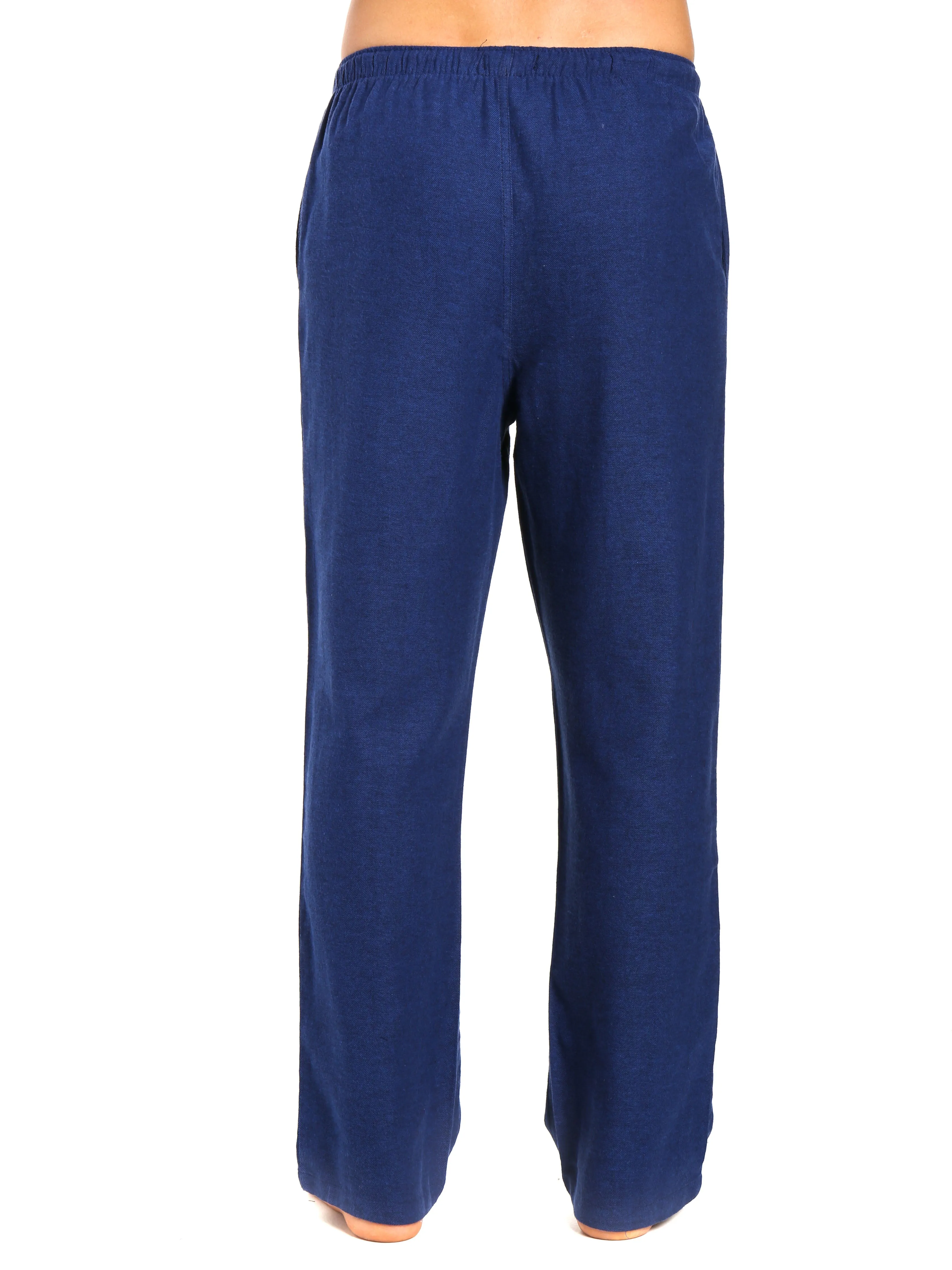 Men's 100% Cotton Flannel Lounge Pants - Herringbone Navy