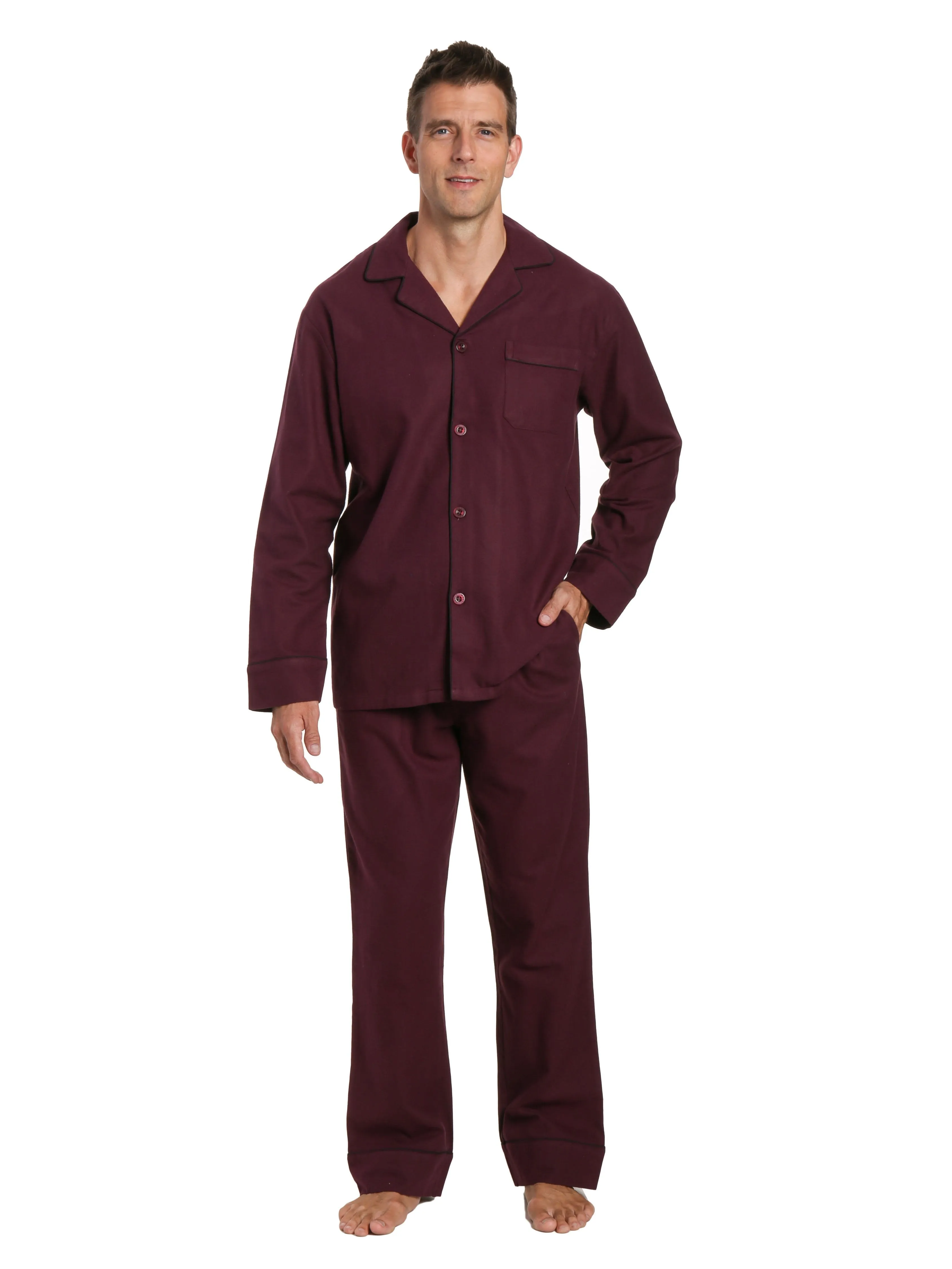 Mens 100% Cotton Flannel Pajama Set