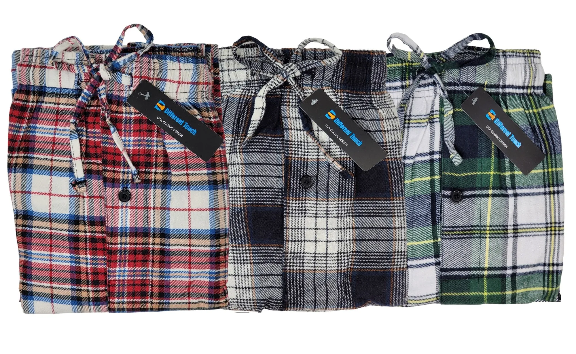 Men's Cotton Lounge Pajama Pants in S-6XL Sizes - Explore the Big and Tall Collection | Three-Pack  Different Touch