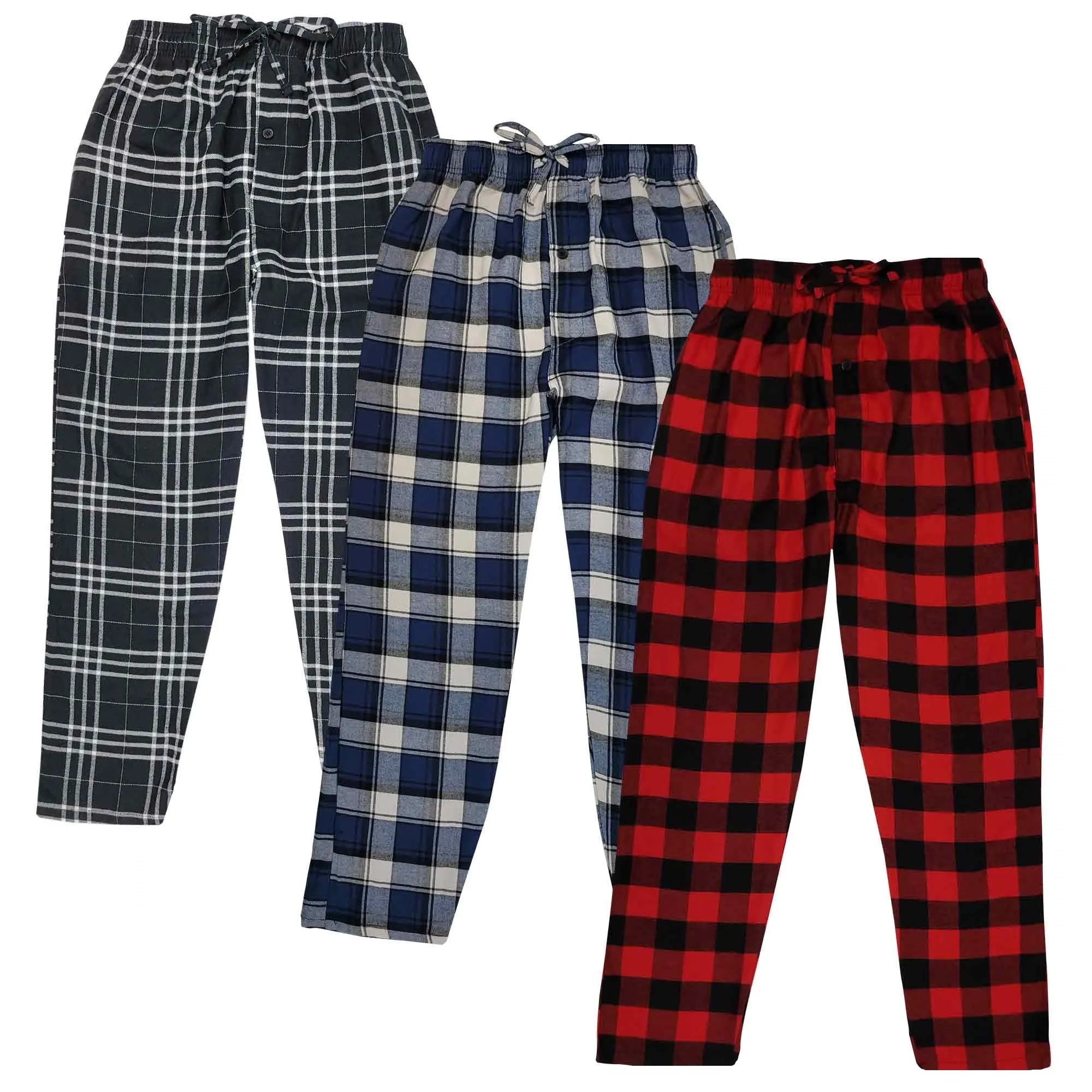 Men's Cotton Lounge Pajama Pants in S-6XL Sizes - Explore the Big and Tall Collection | Three-Pack  Different Touch