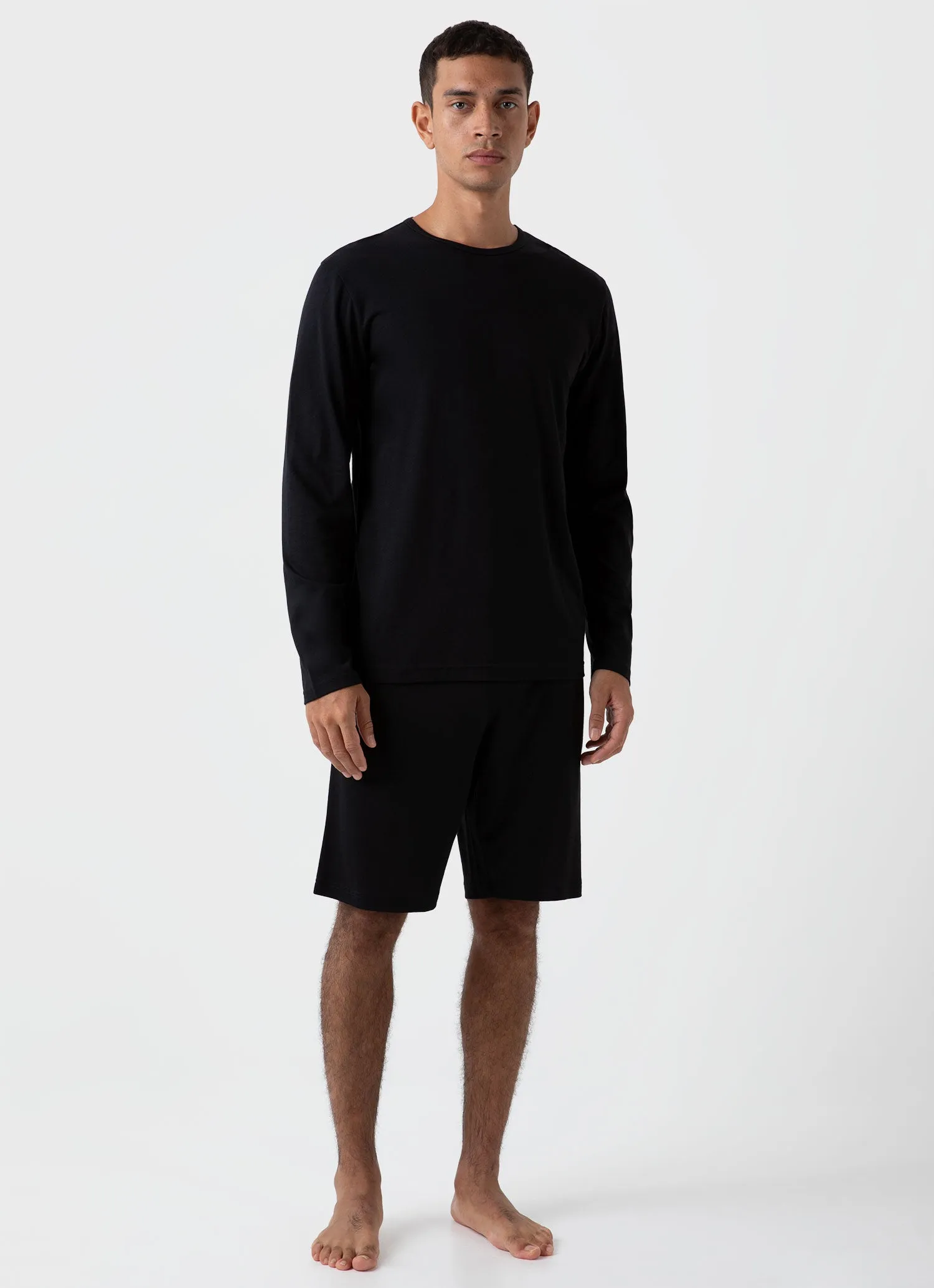 Men's Cotton Modal Lounge Shorts in Black