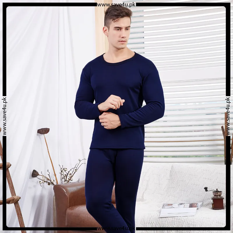 Men's Fleece Thickened Round Neck Thermal Suit