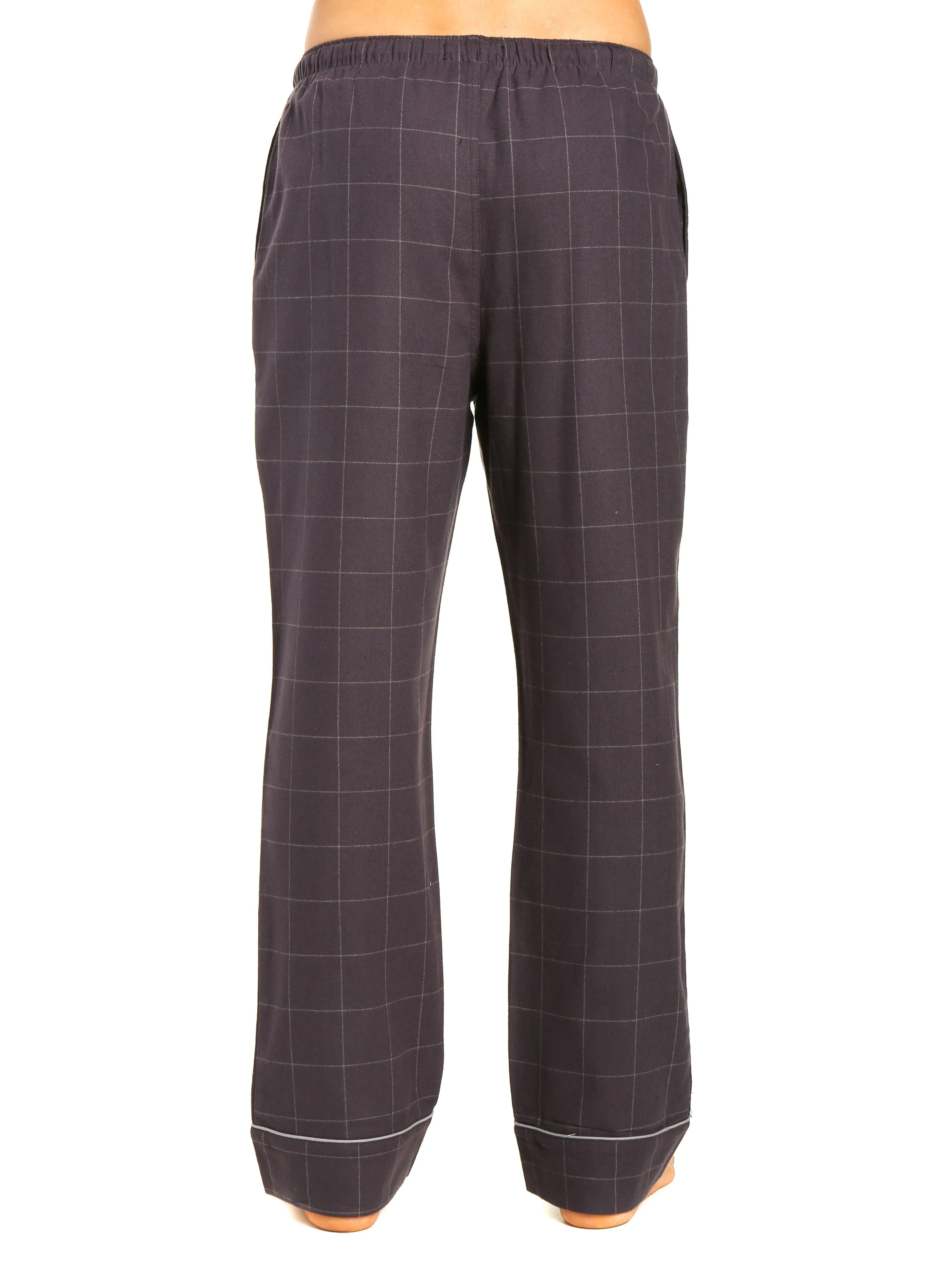 Mens Gingham 100% Cotton Flannel Lounge Pants - Windowpane Checks - Iron