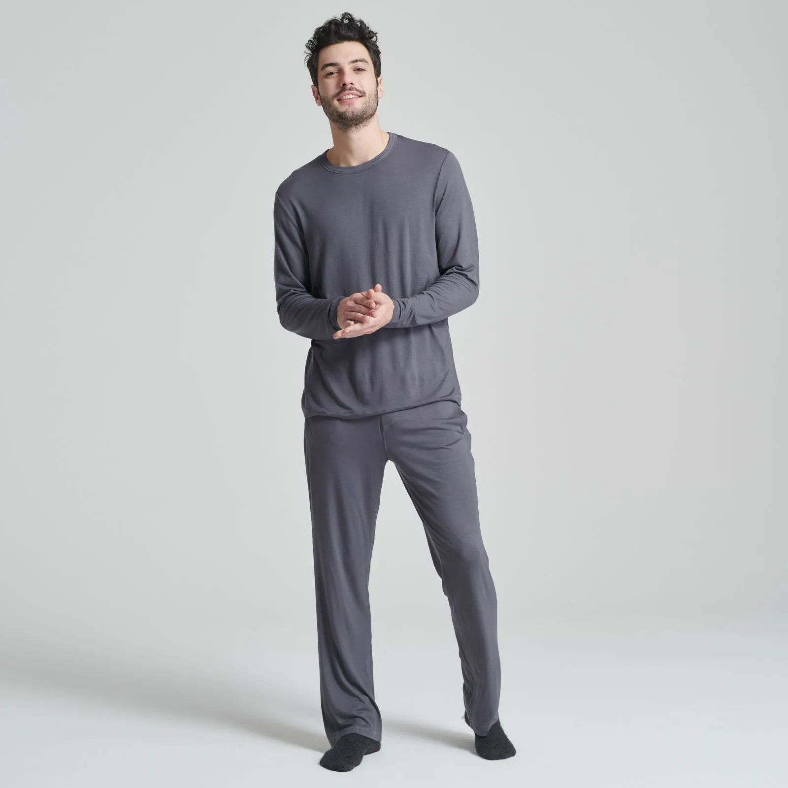 Men's Long Sleeve Tee-Pajama Pant Set