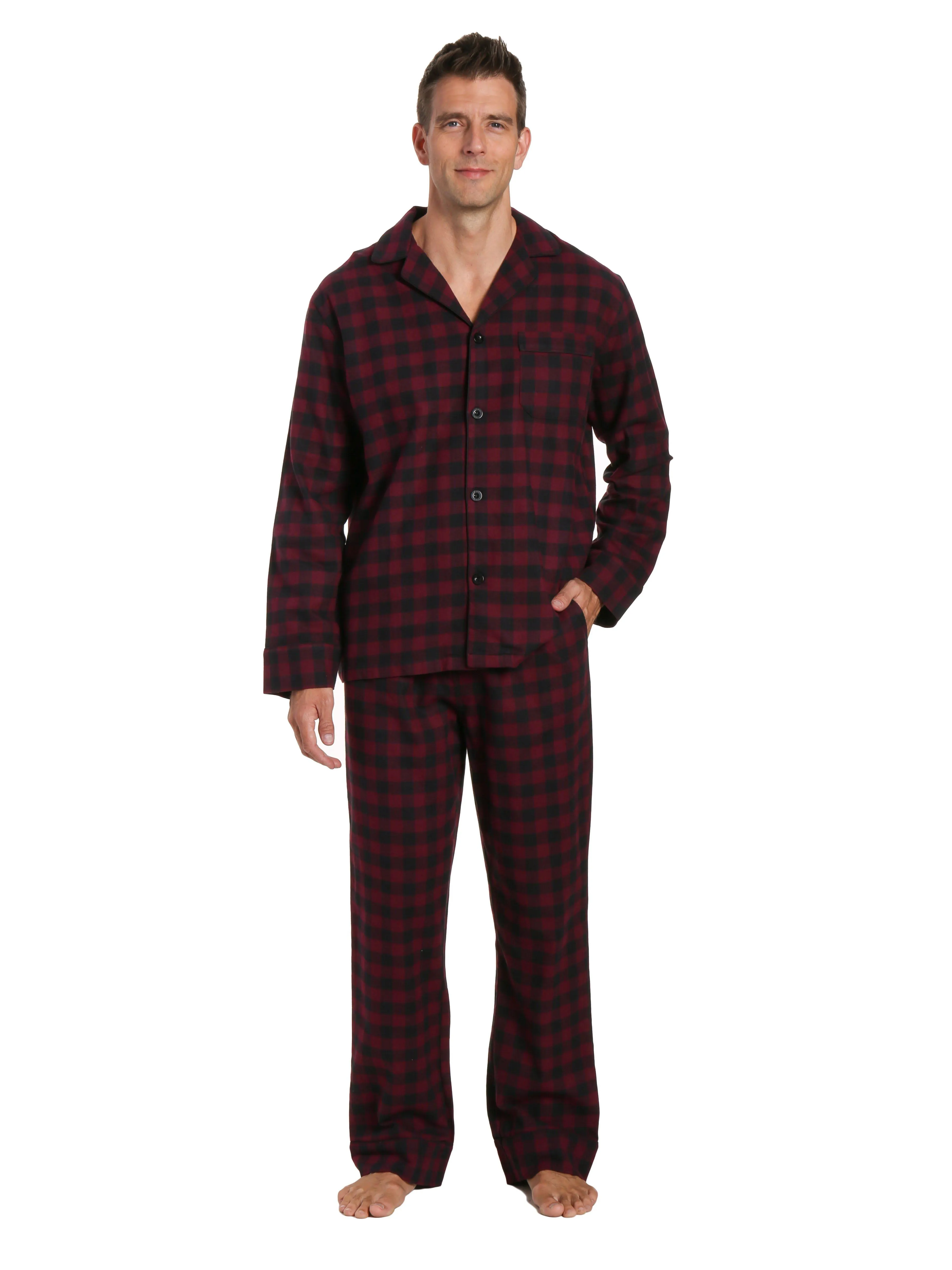 Men's Premium 100% Cotton Flannel Pajama Sleepwear Set