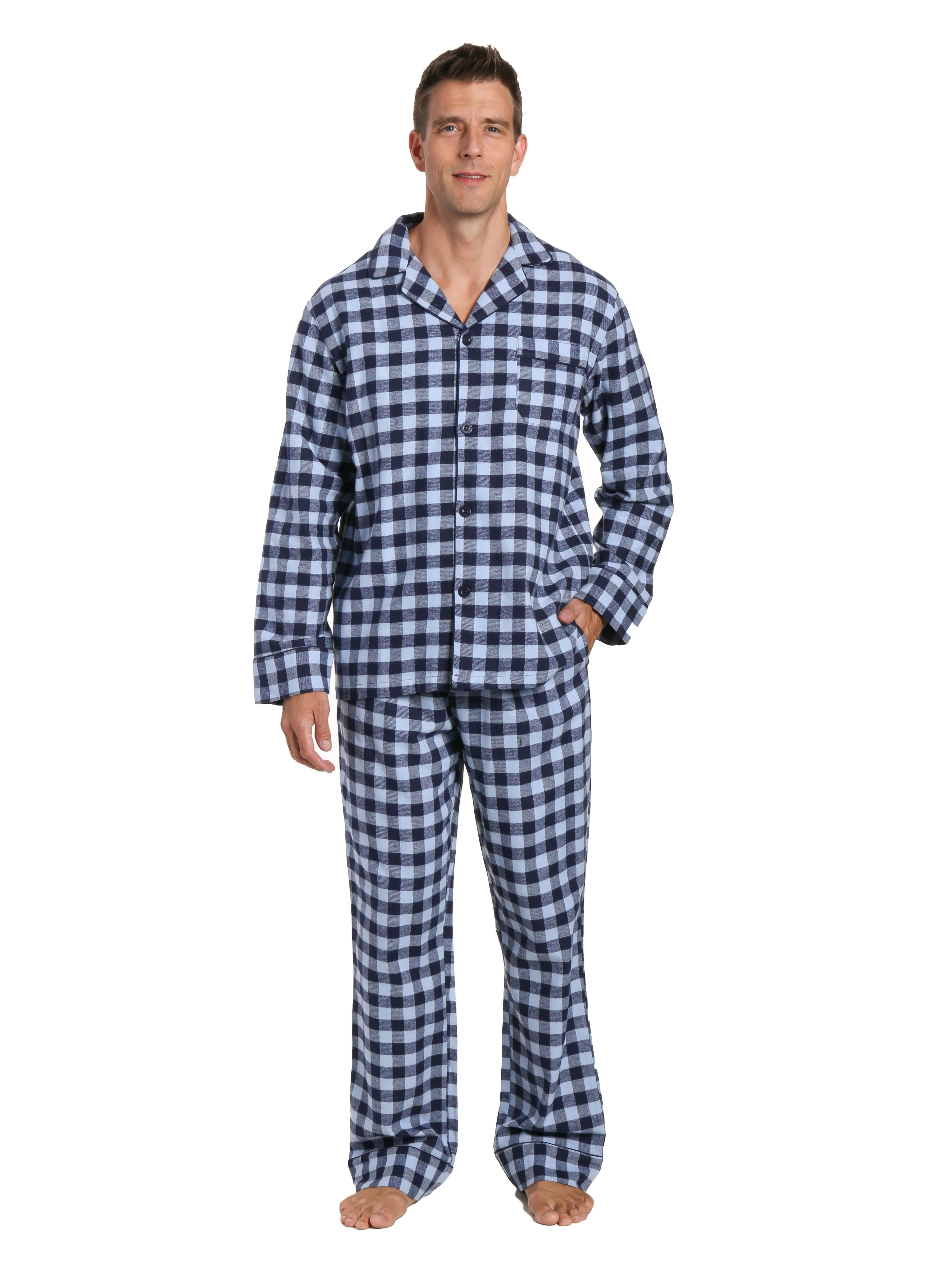 Men's Premium 100% Cotton Flannel Pajama Sleepwear Set