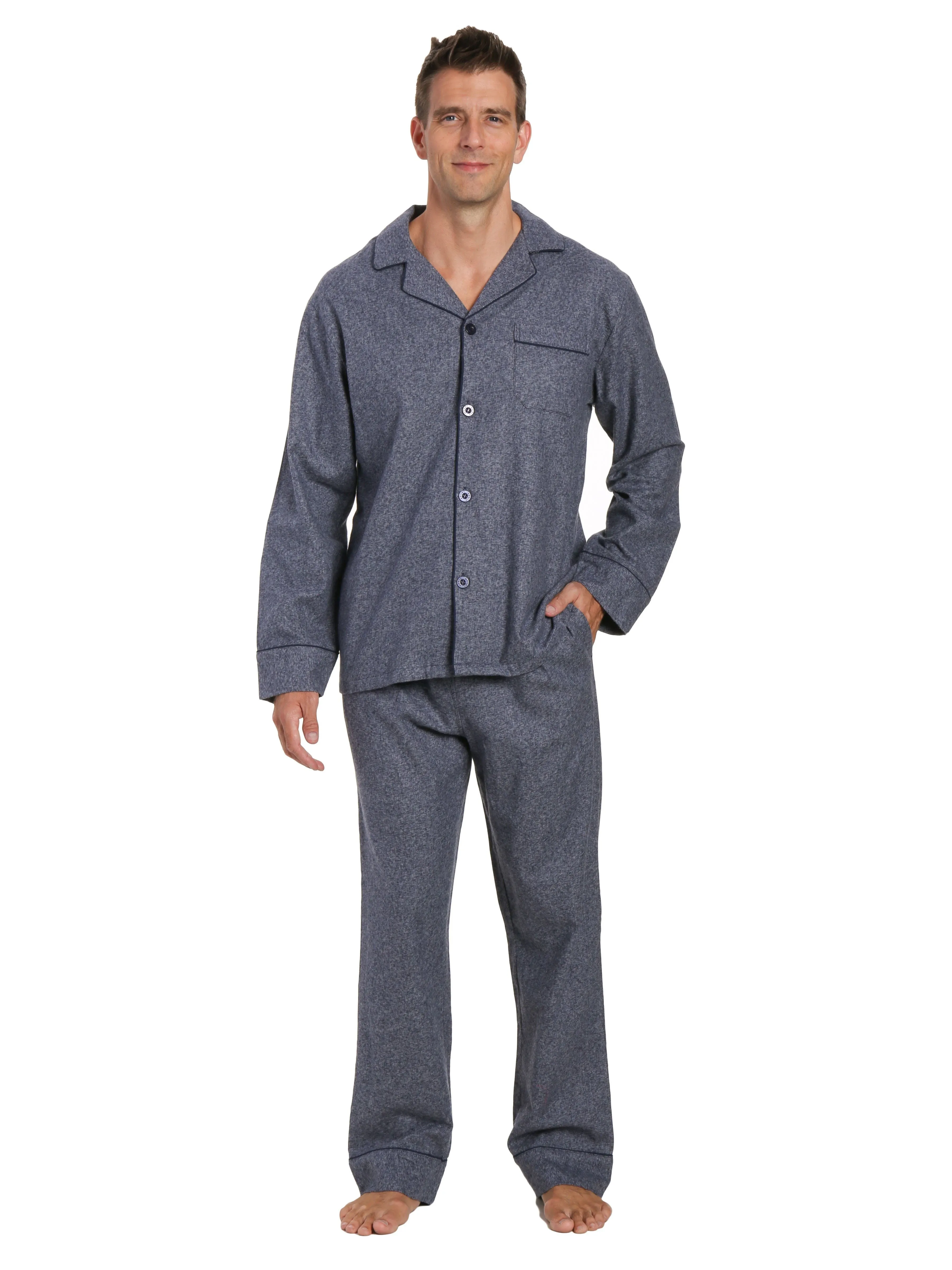 Men's Premium 100% Cotton Flannel Pajama Sleepwear Set