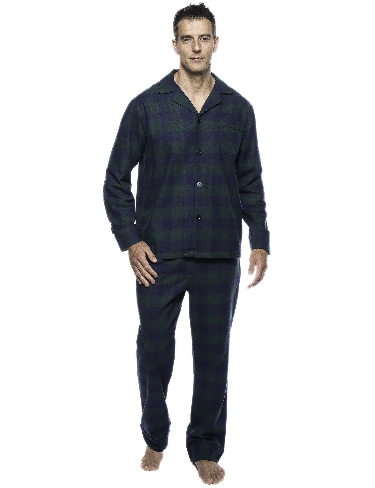 Men's Premium 100% Cotton Flannel Pajama Sleepwear Set