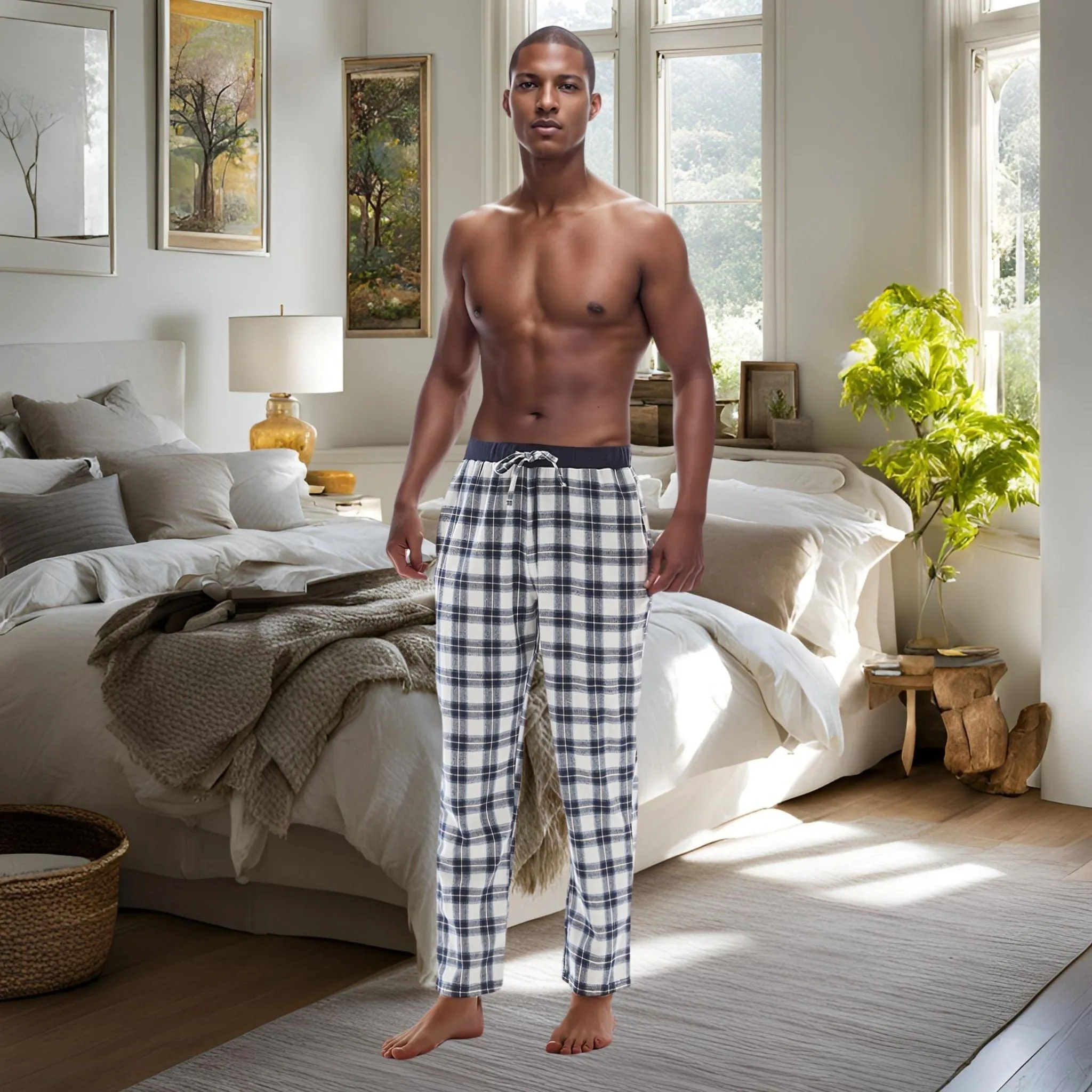 Men's Pyjama Bottoms Cotton Lounge Pants Fashion Loungewear